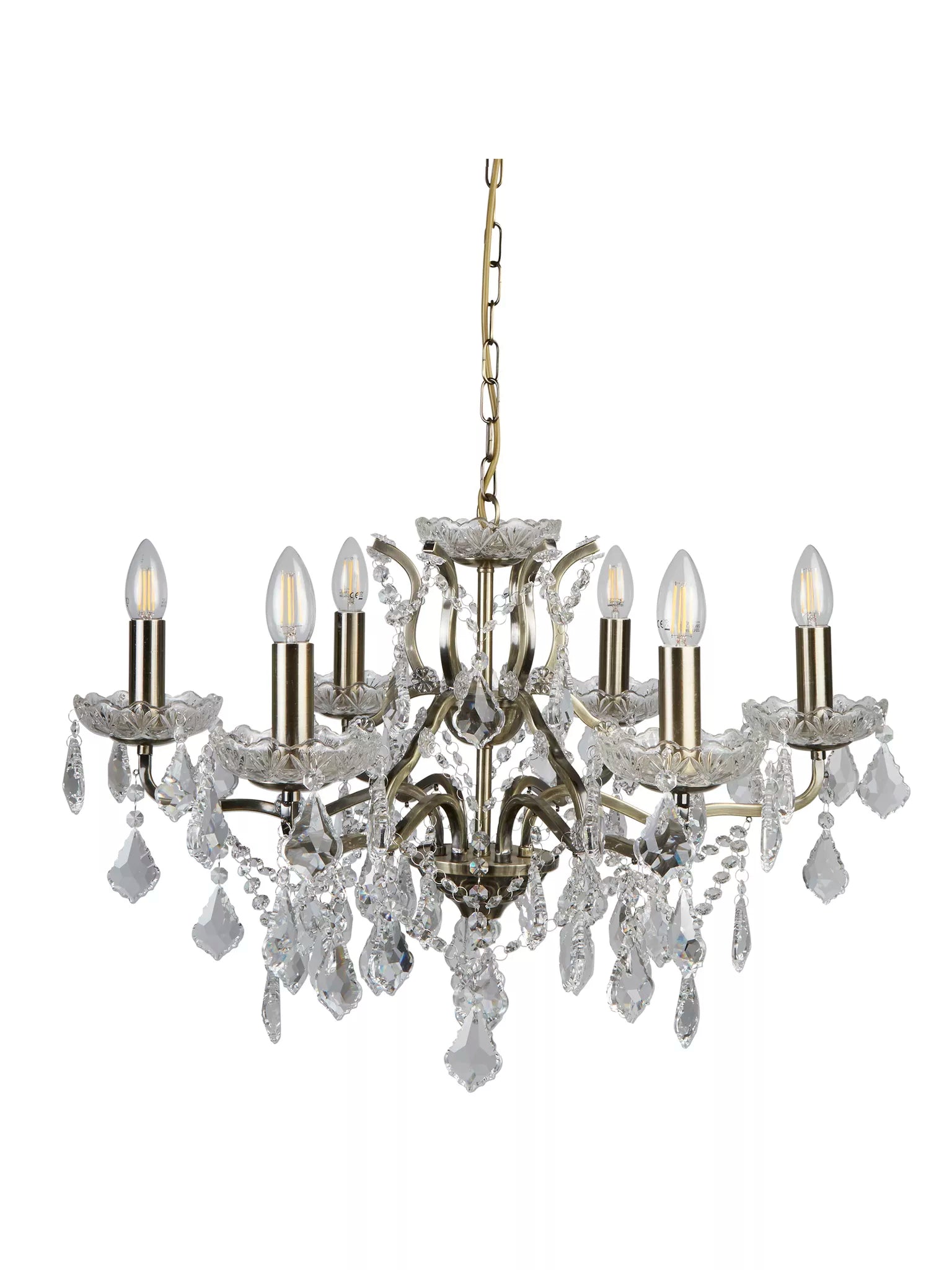 Paris 6/8/12Lt Chandelier- Antique Brass/ Satin Silver Finishes