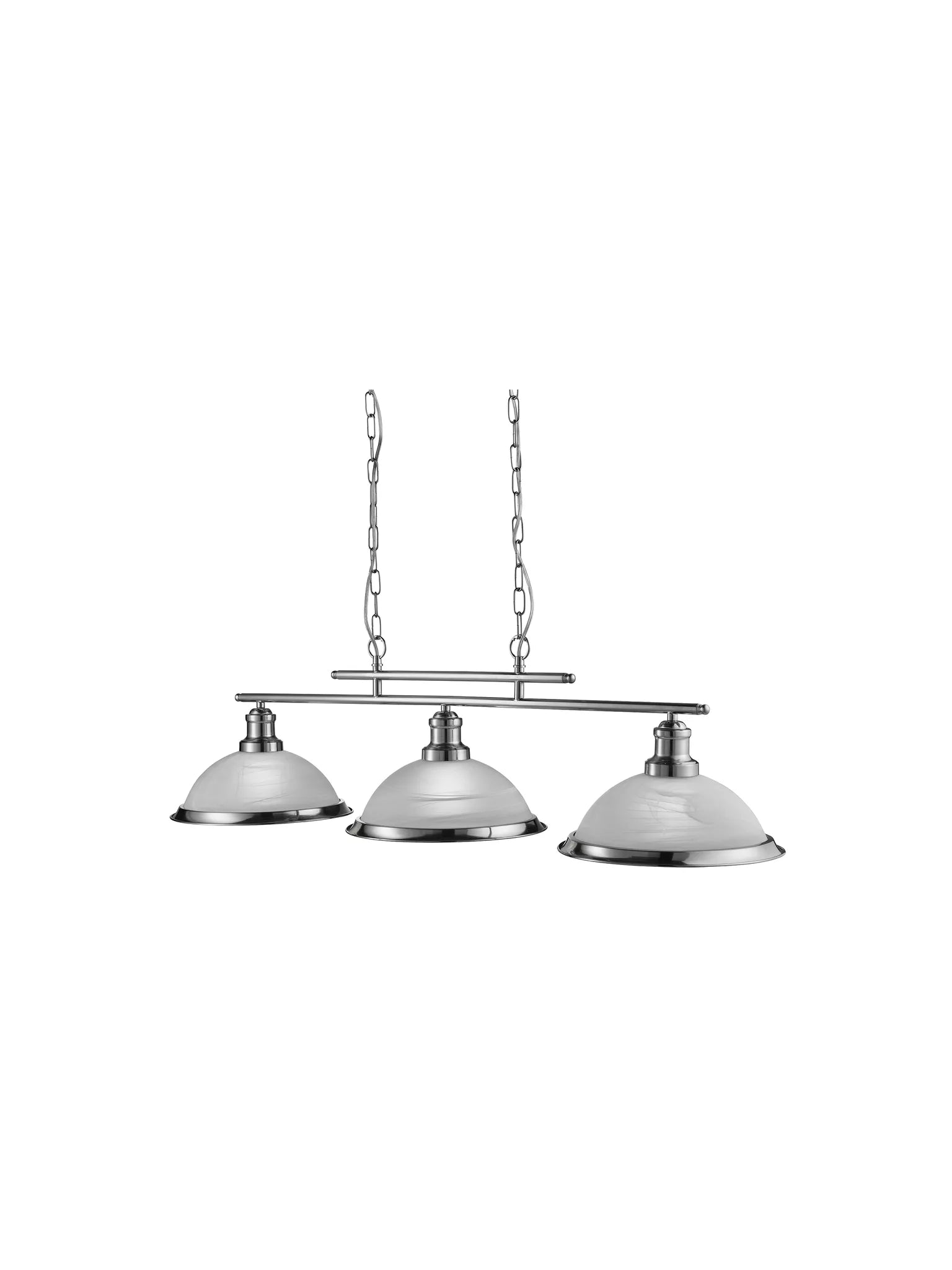 Bistro 2/3Lt Bar Pendant - Antique Brass/Chrome & Acid Glass