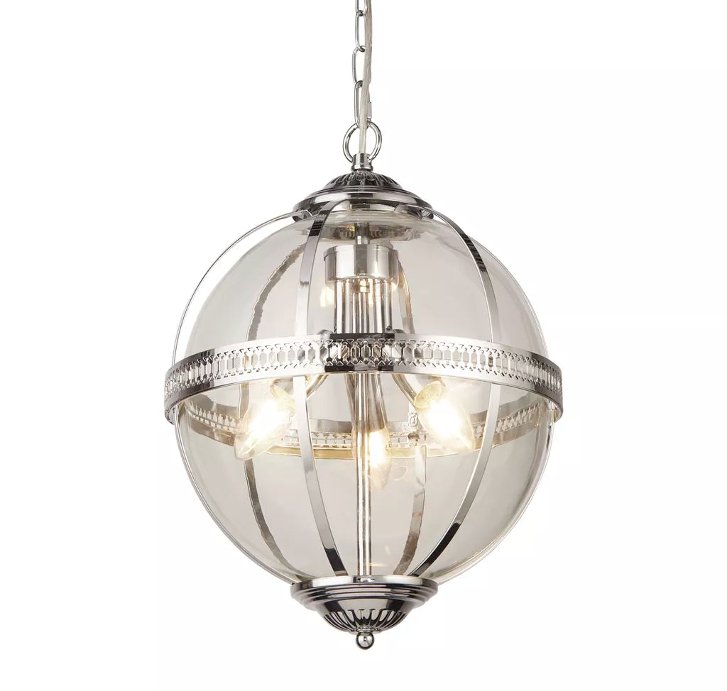 Coronet 3Lt Pendant - Chrome / Antique Brass Finish