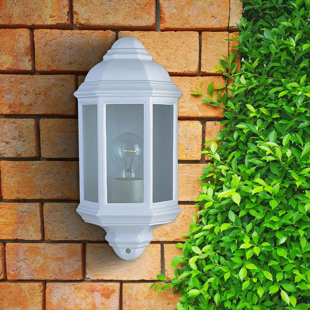 Maine Outdoor Wall Light - White & Black Finish
