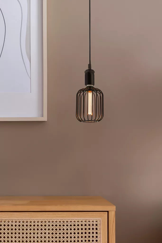 E27 LED Drum Lamp- Black/ Gold Finishes