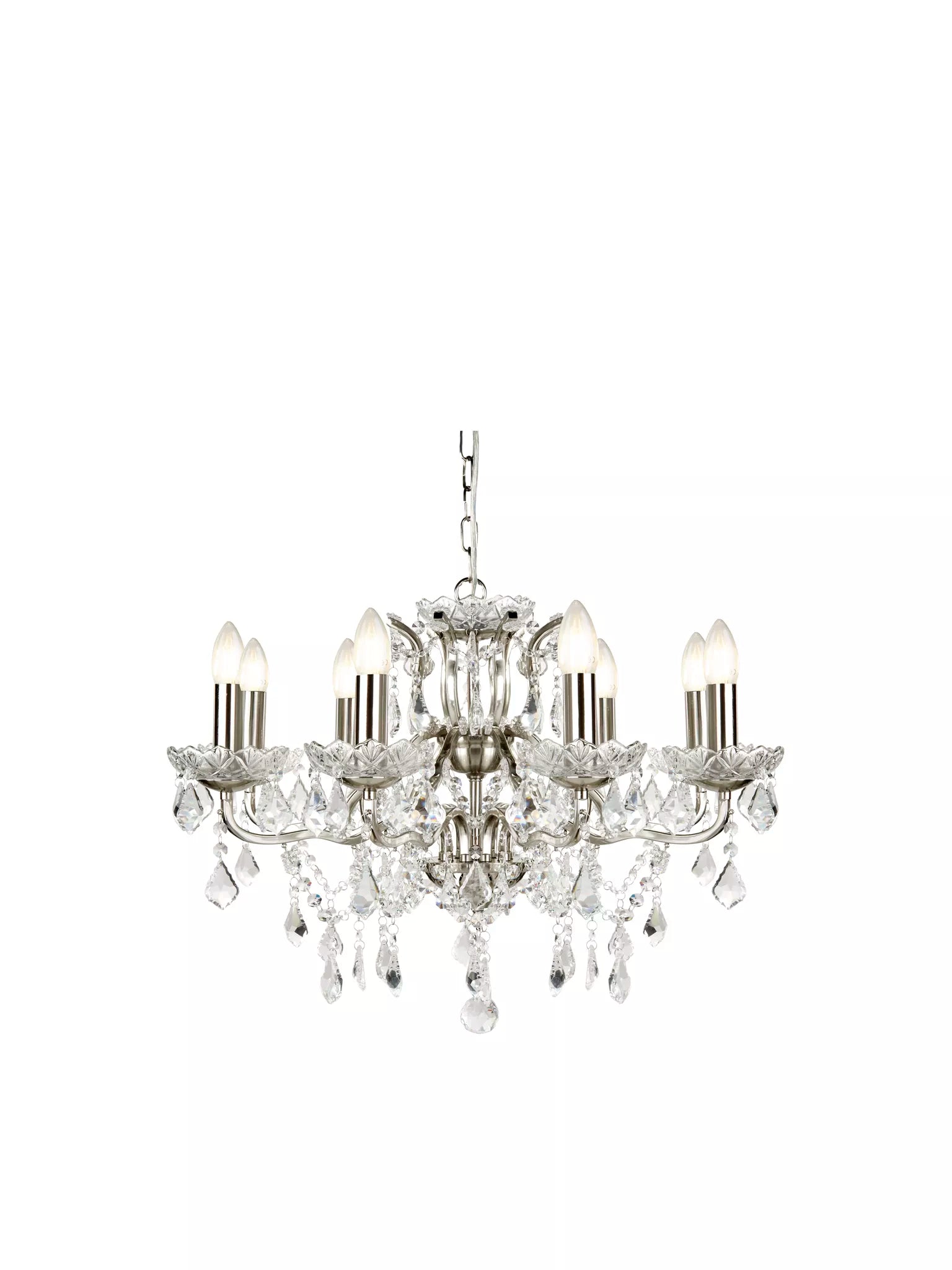 Paris 6/8/12Lt Chandelier- Antique Brass/ Satin Silver Finishes