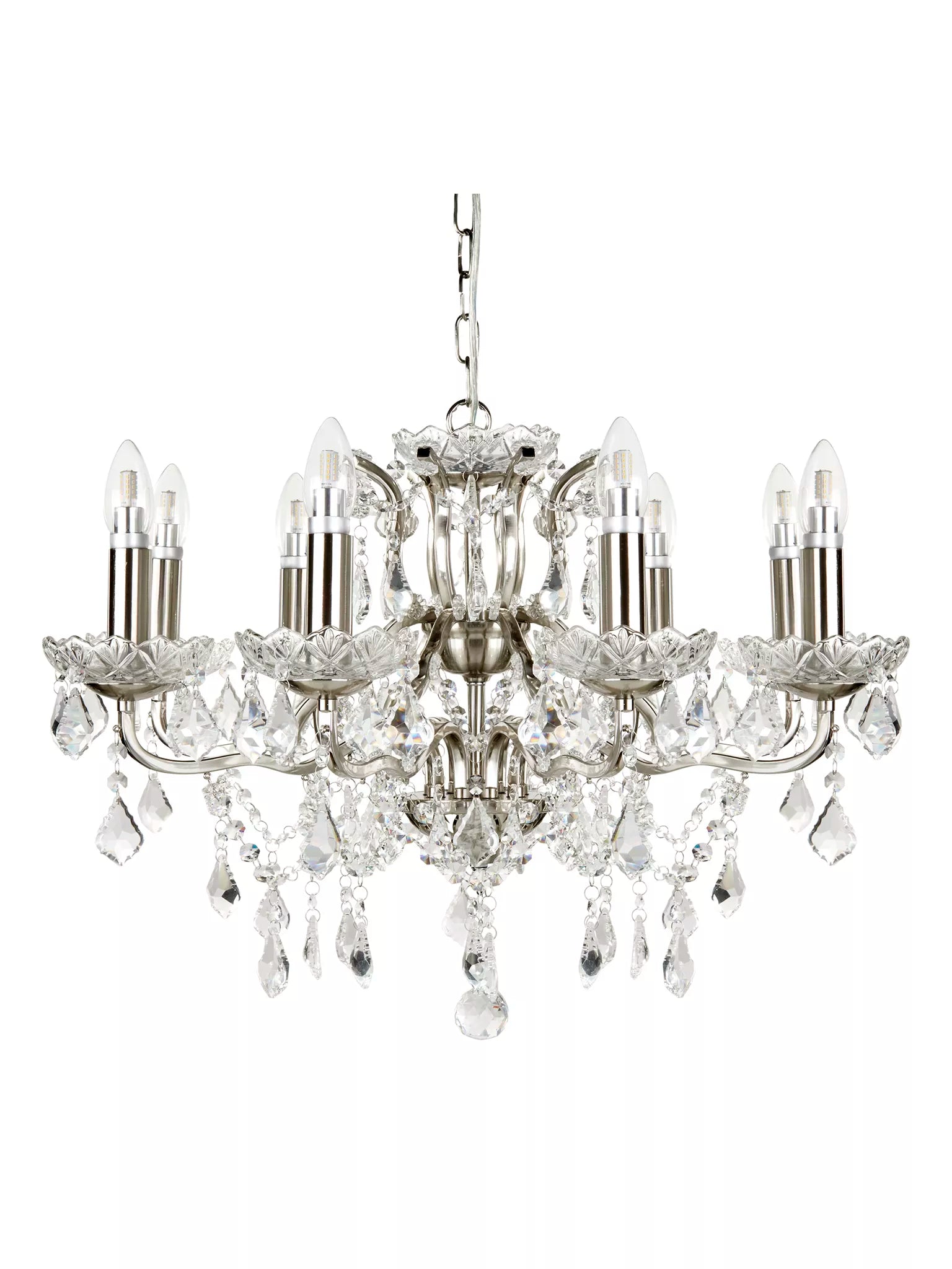 Paris 6/8/12Lt Chandelier- Antique Brass/ Satin Silver Finishes