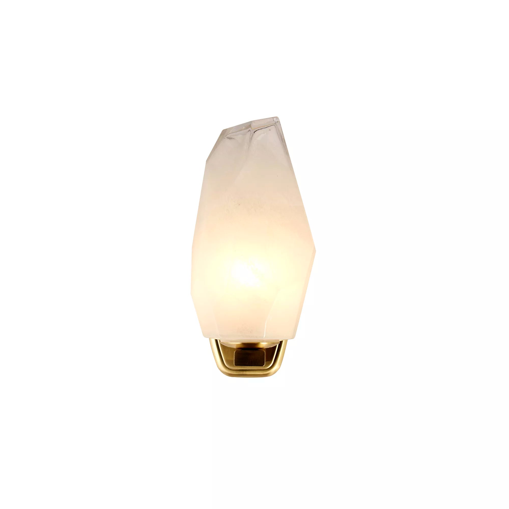 Rocky 1Lt Wall Light- Satin Brass Metal & Glass