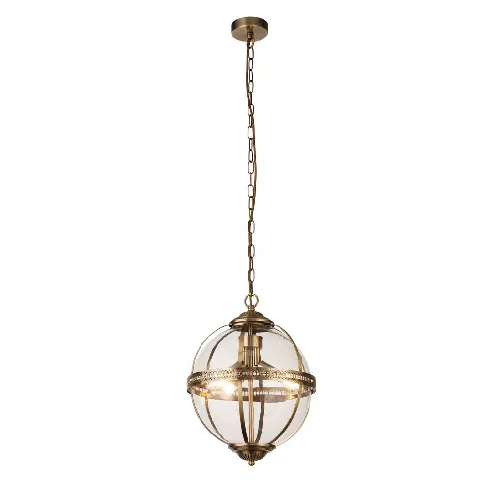 Coronet 3Lt Pendant - Chrome / Antique Brass Finish