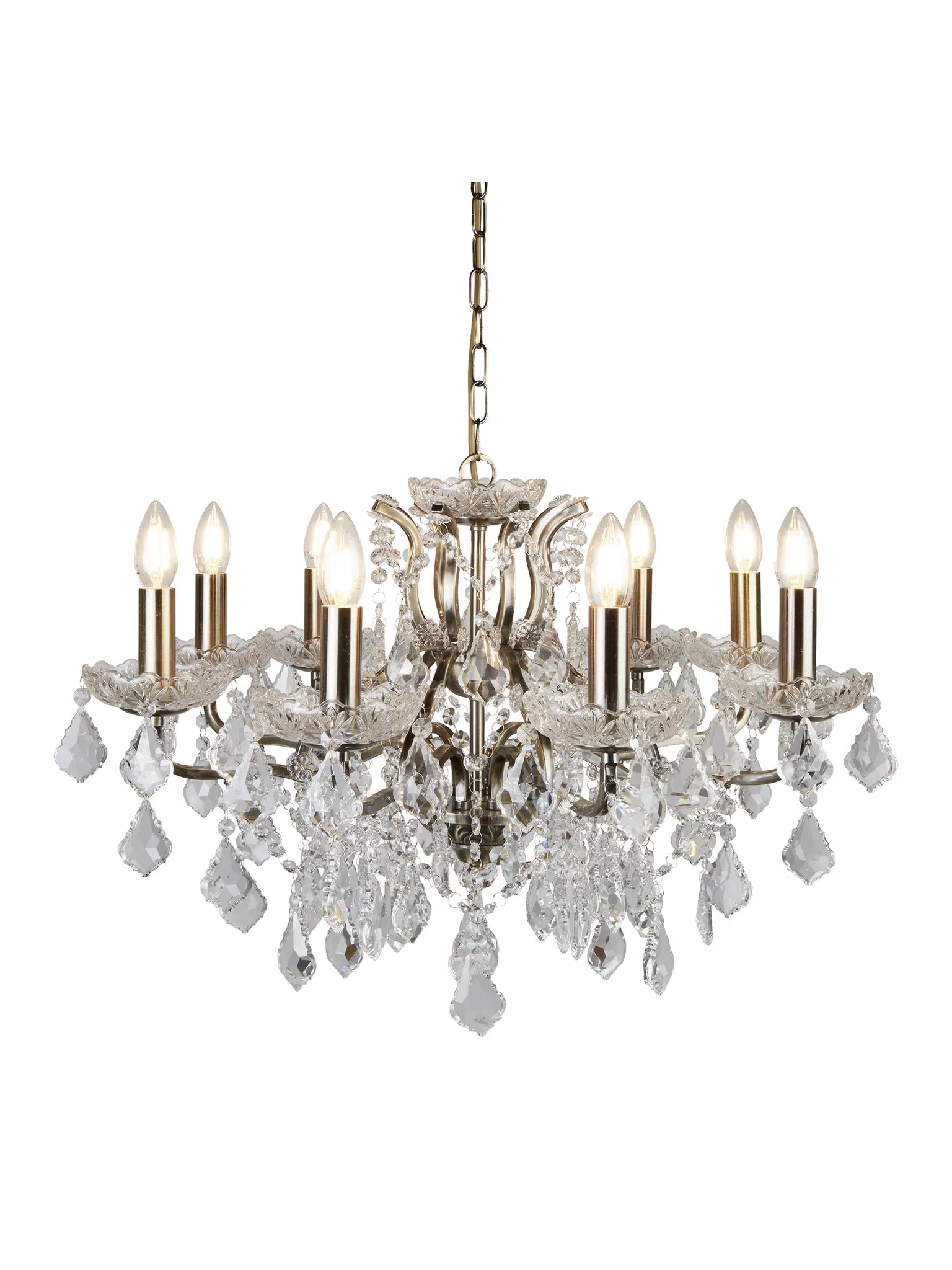 Paris 6/8/12Lt Chandelier- Antique Brass/ Satin Silver Finishes