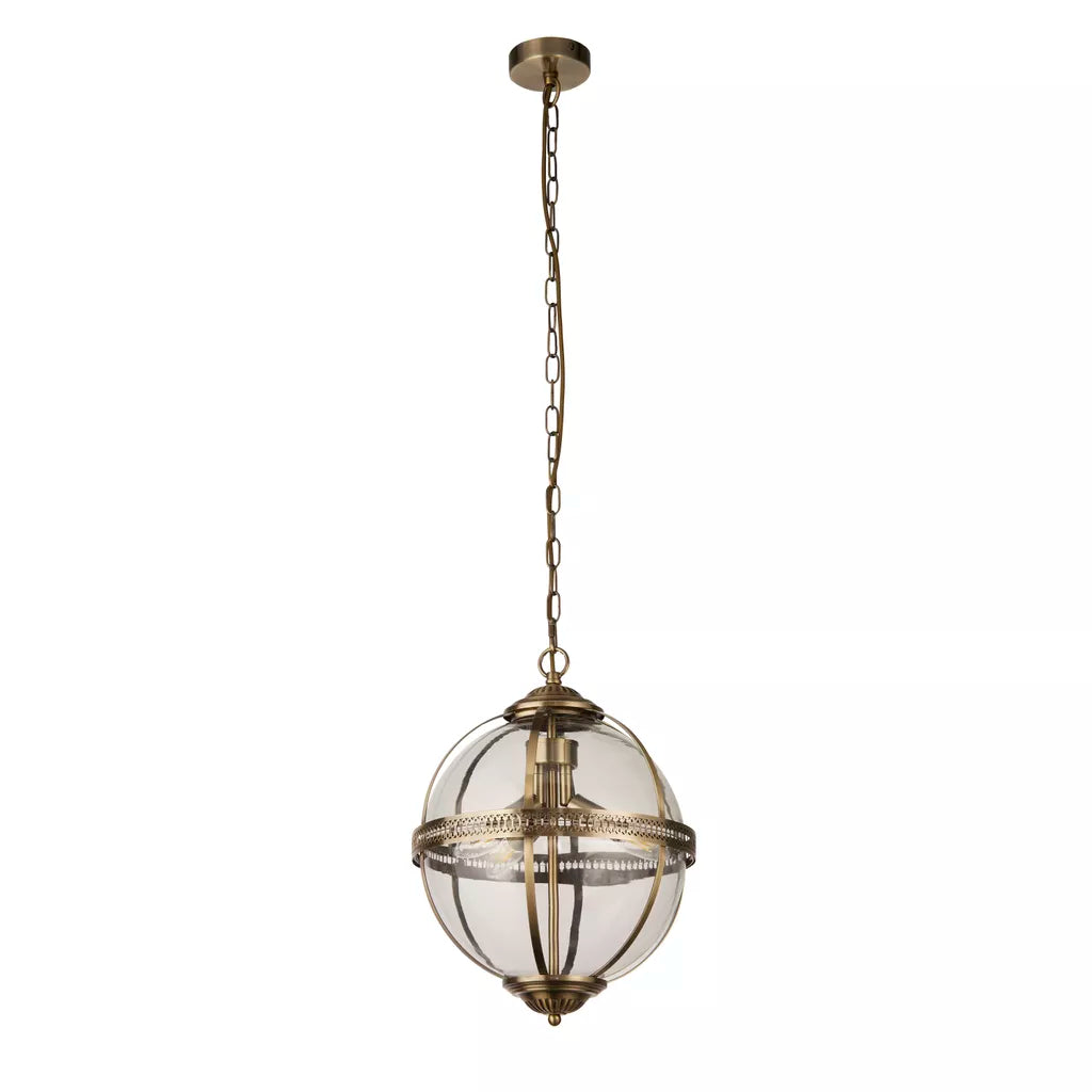Coronet 3Lt Pendant - Chrome / Antique Brass Finish