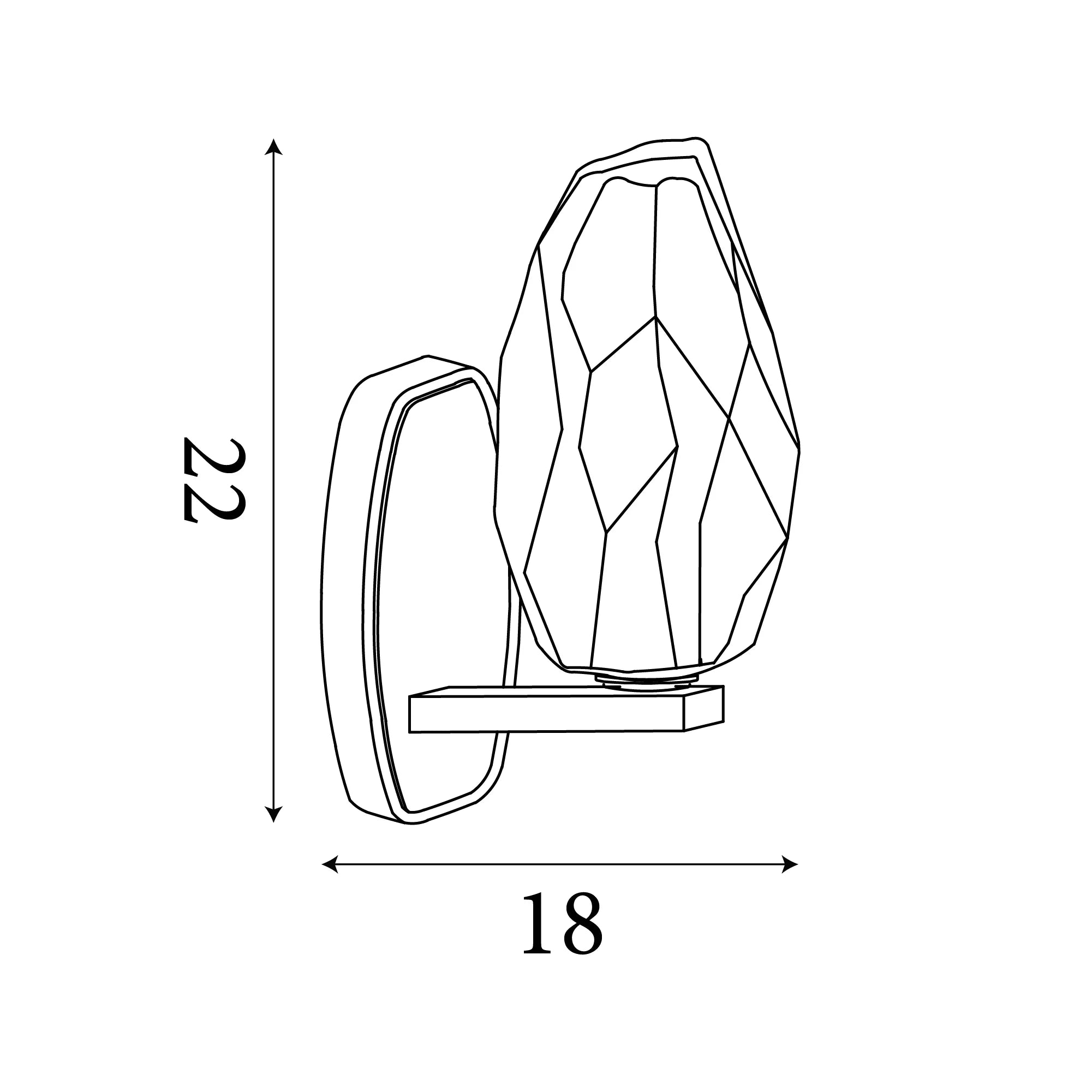 Rocky 1Lt Wall Light- Satin Brass Metal & Glass