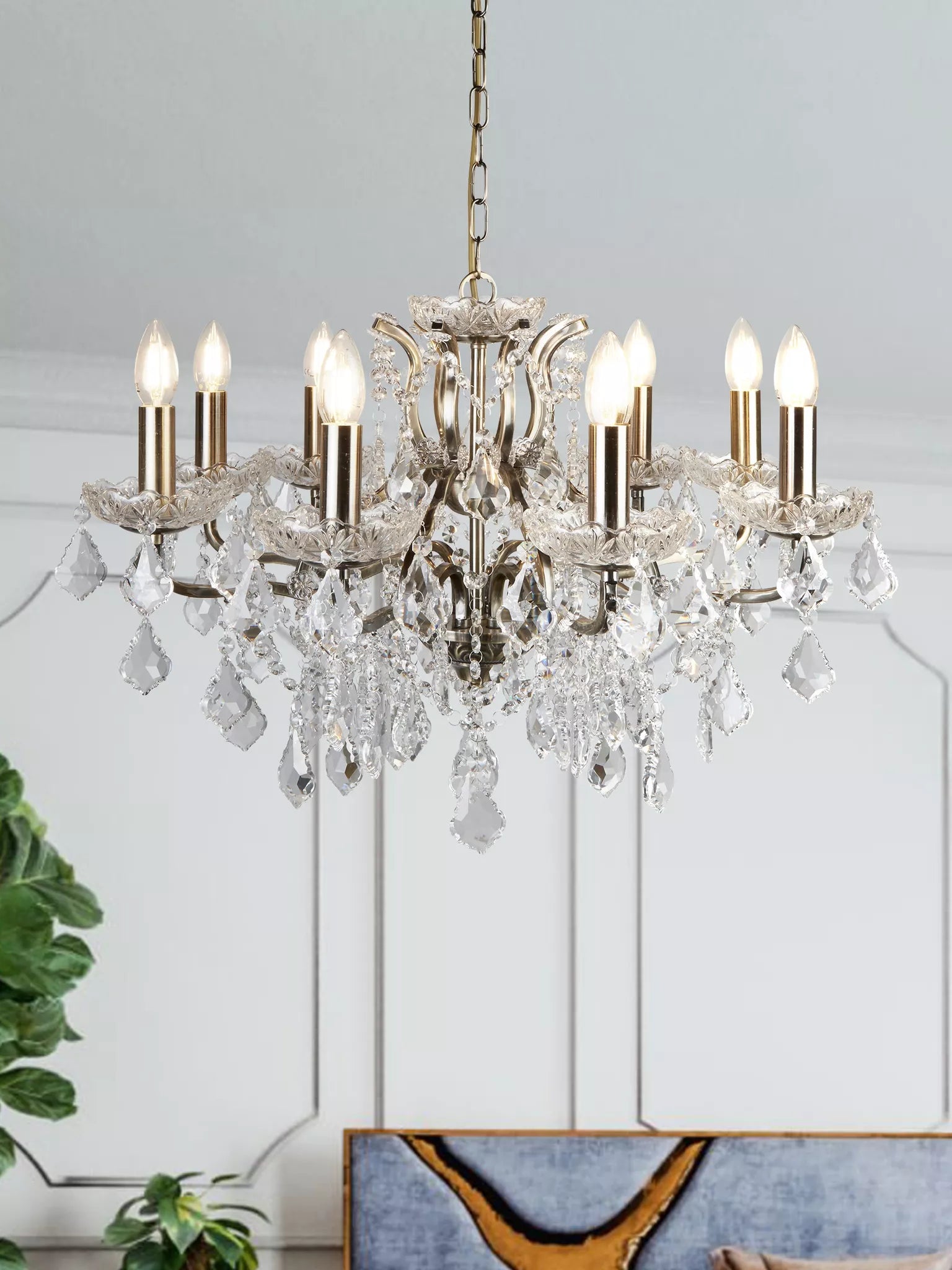 Paris 6/8/12Lt Chandelier- Antique Brass/ Satin Silver Finishes