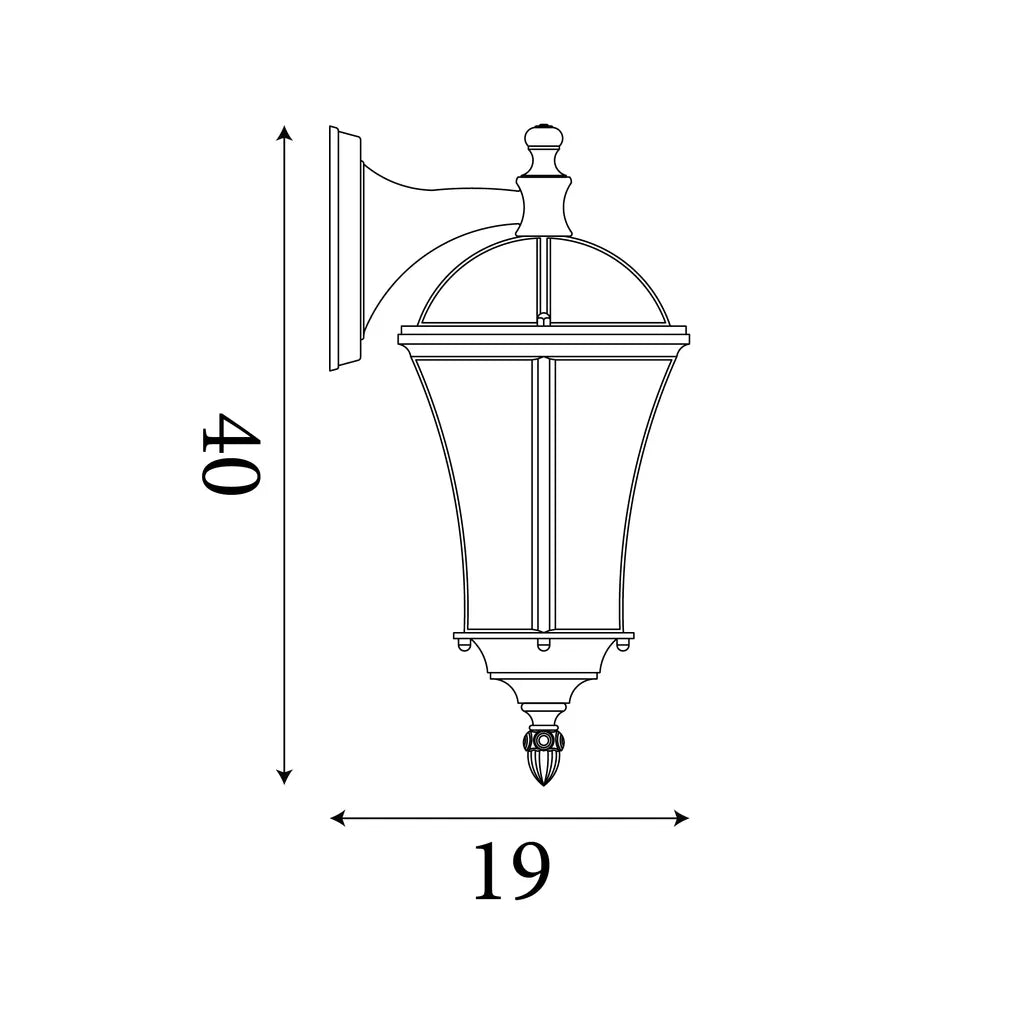 Capri Up/Down Light  -Aluminium Rustic Glass ,IP44