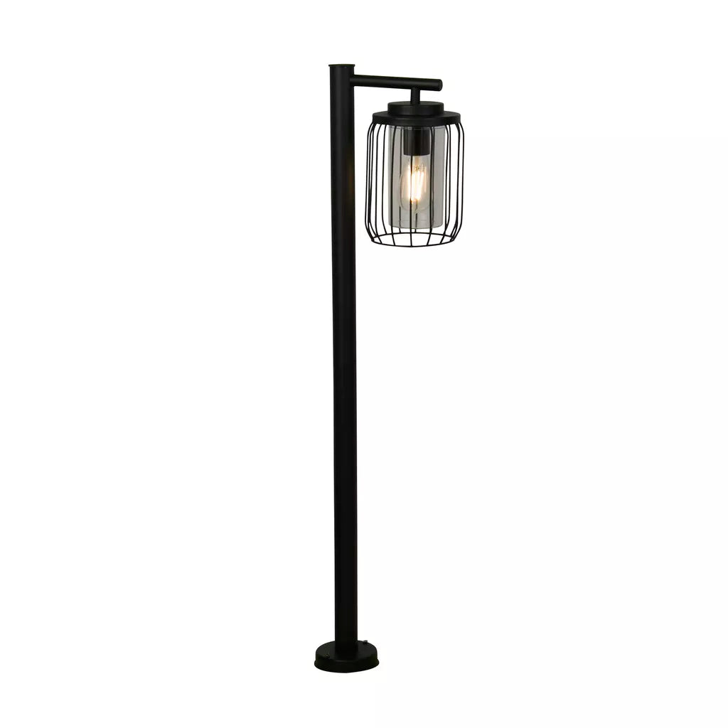 Reed 1Lt Post Light- Black Metal and PC Shade