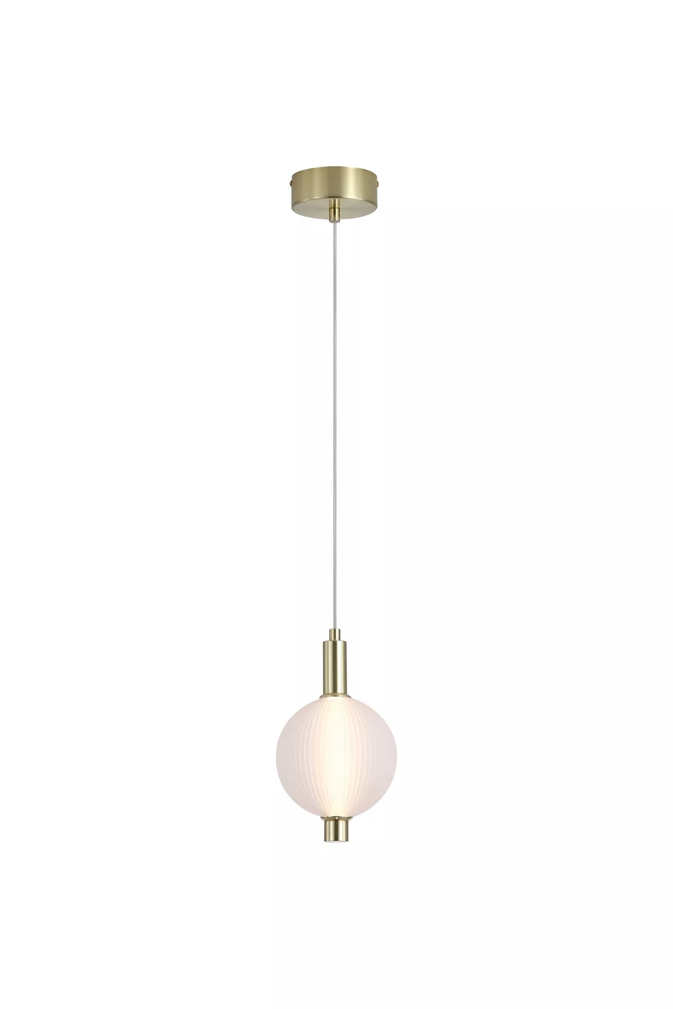 Luminique LED Pendant- Satin Brass Metal with Glass