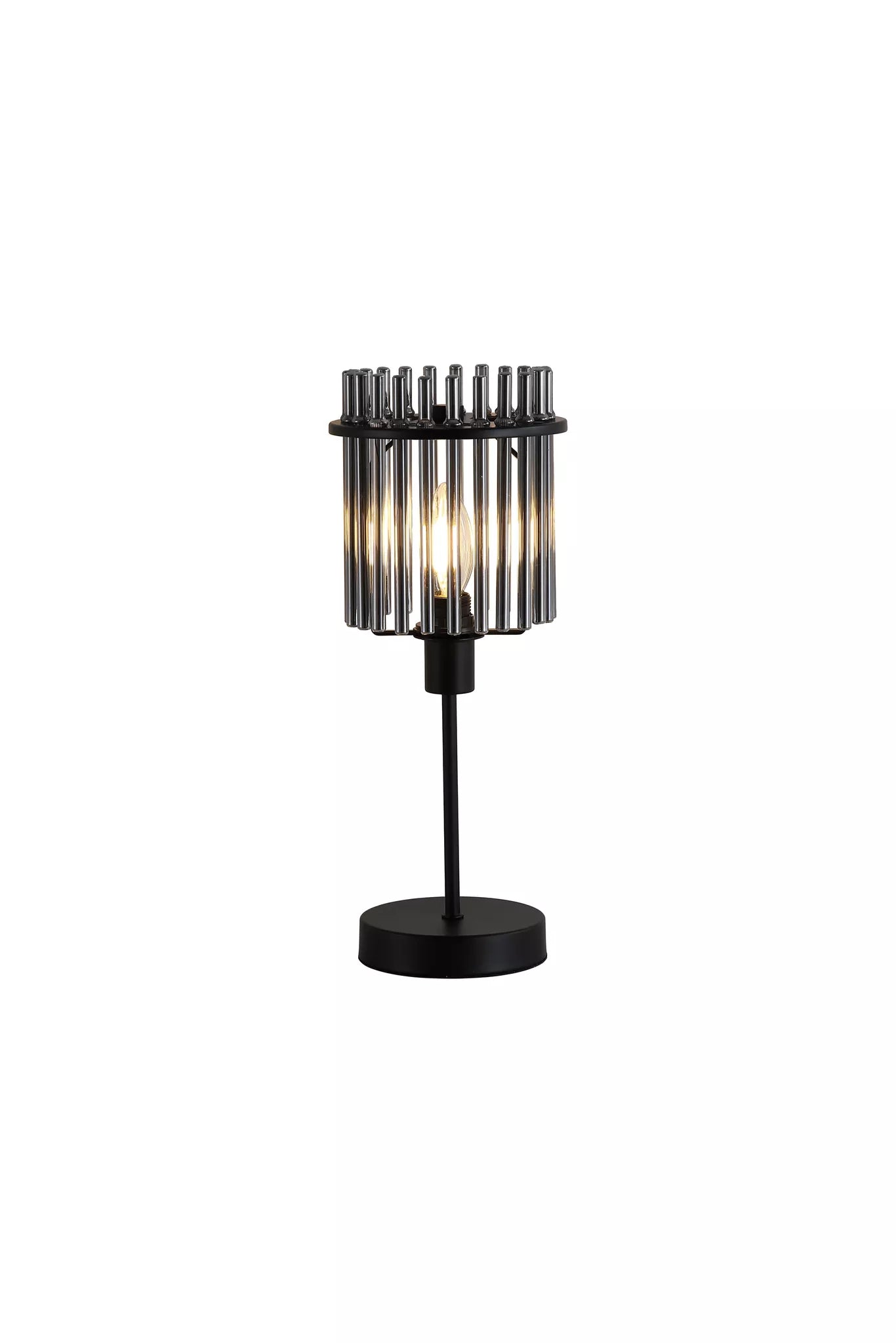 Swizzle 1Lt Table Lamp- Gold Metal & Satin Black Finish