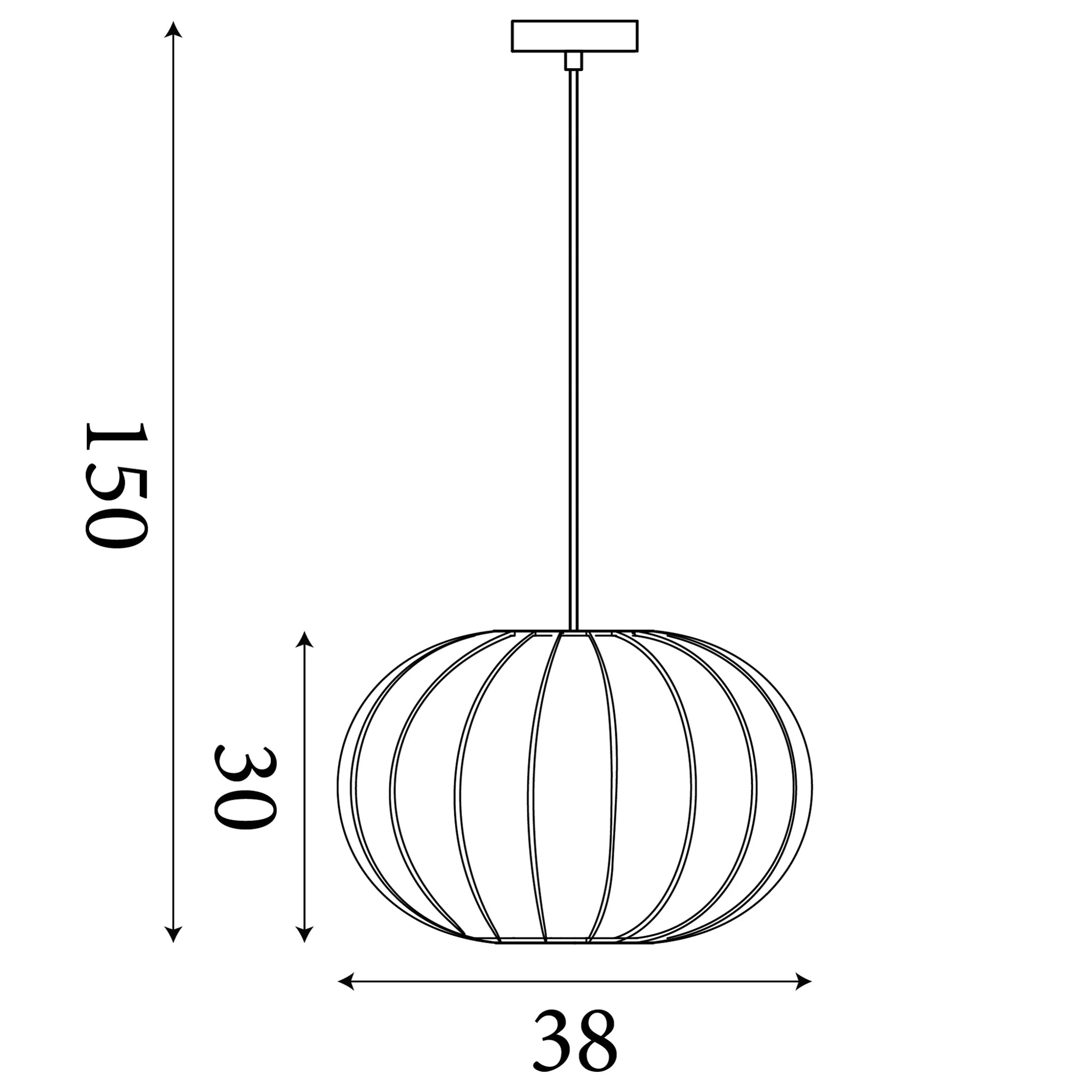 Radiant 1Lt Pendant-  Black Metal with Soft Fabric Shade