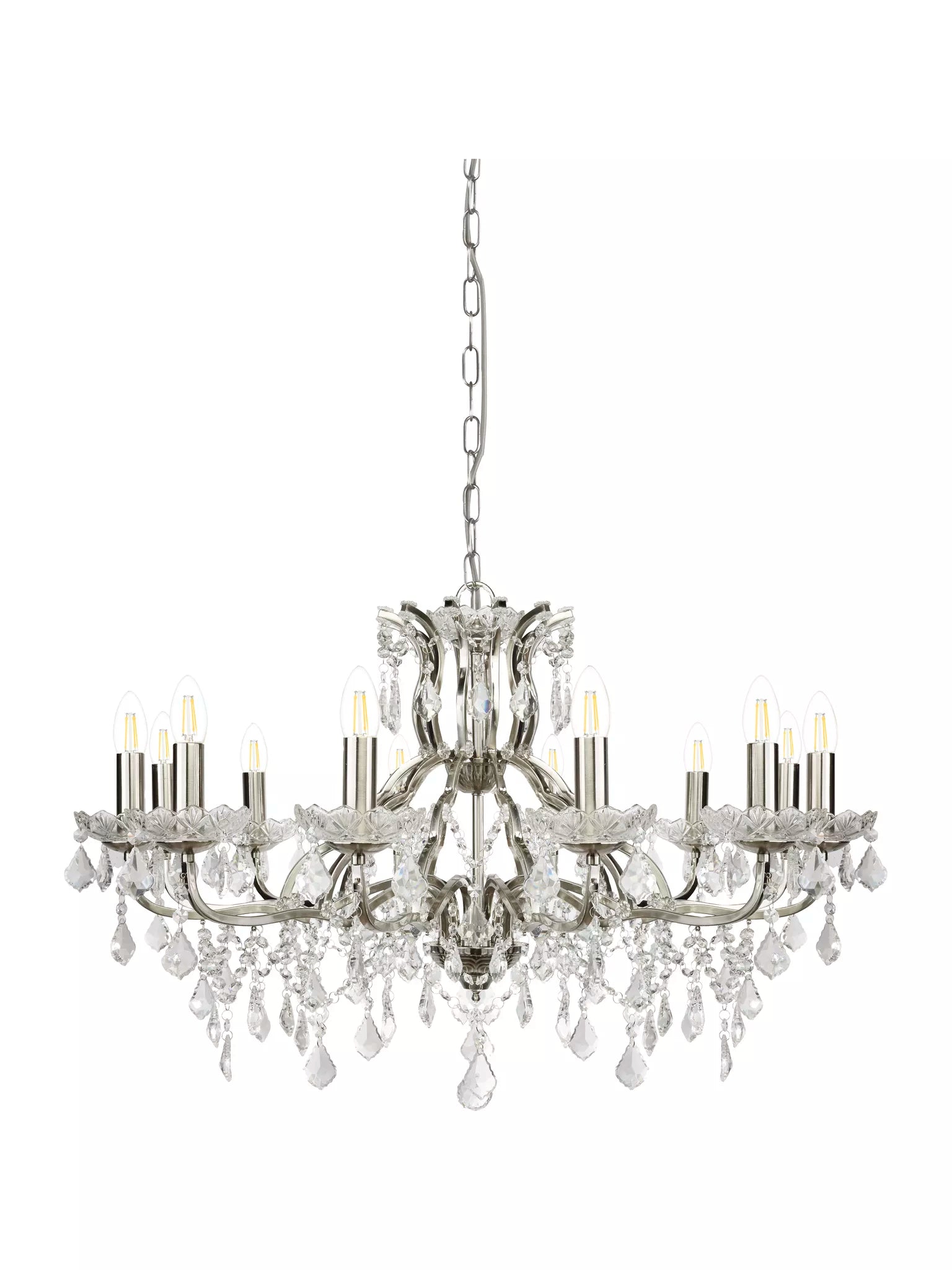 Paris 6/8/12Lt Chandelier- Antique Brass/ Satin Silver Finishes