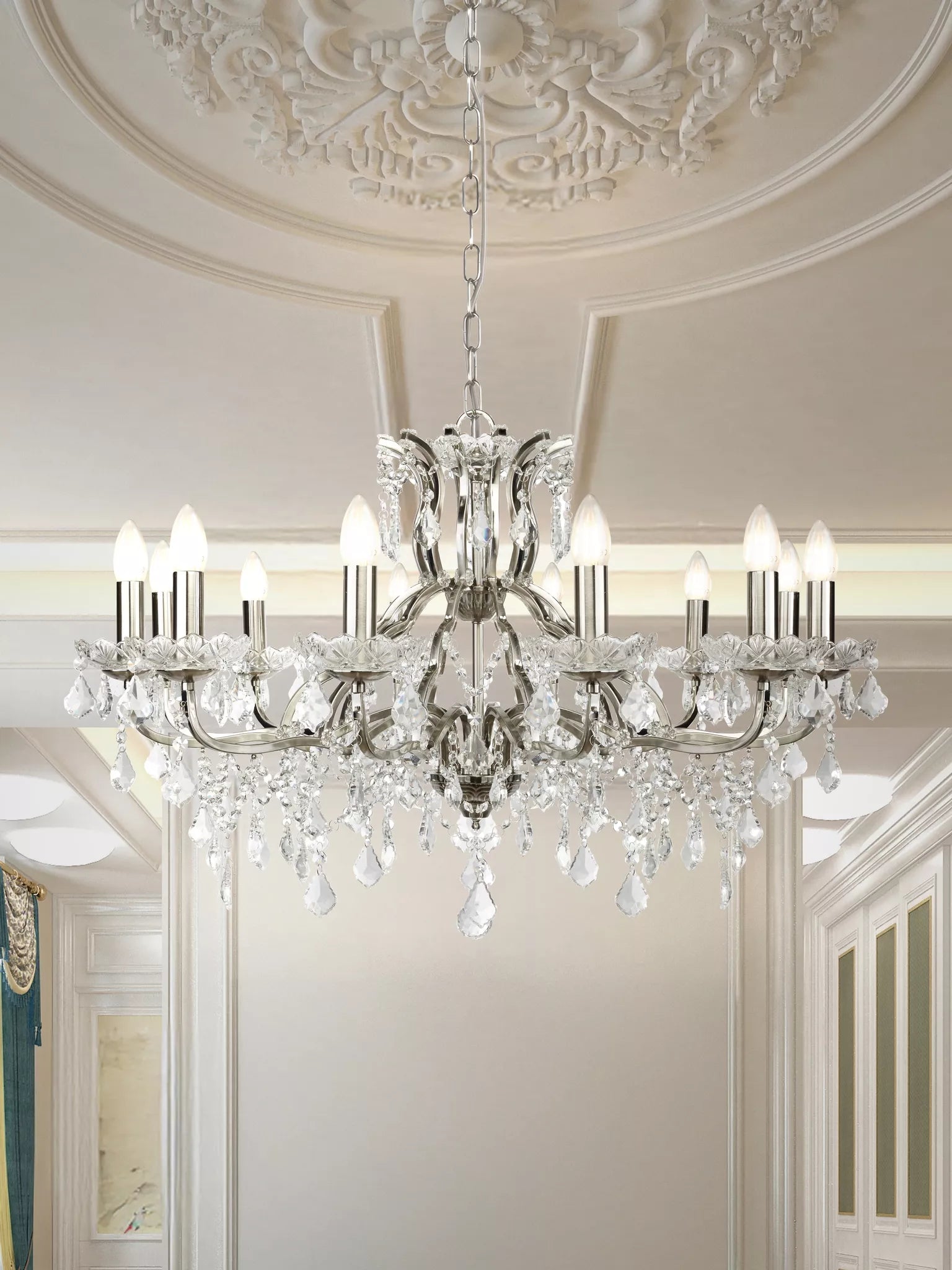 Paris 6/8/12Lt Chandelier- Antique Brass/ Satin Silver Finishes