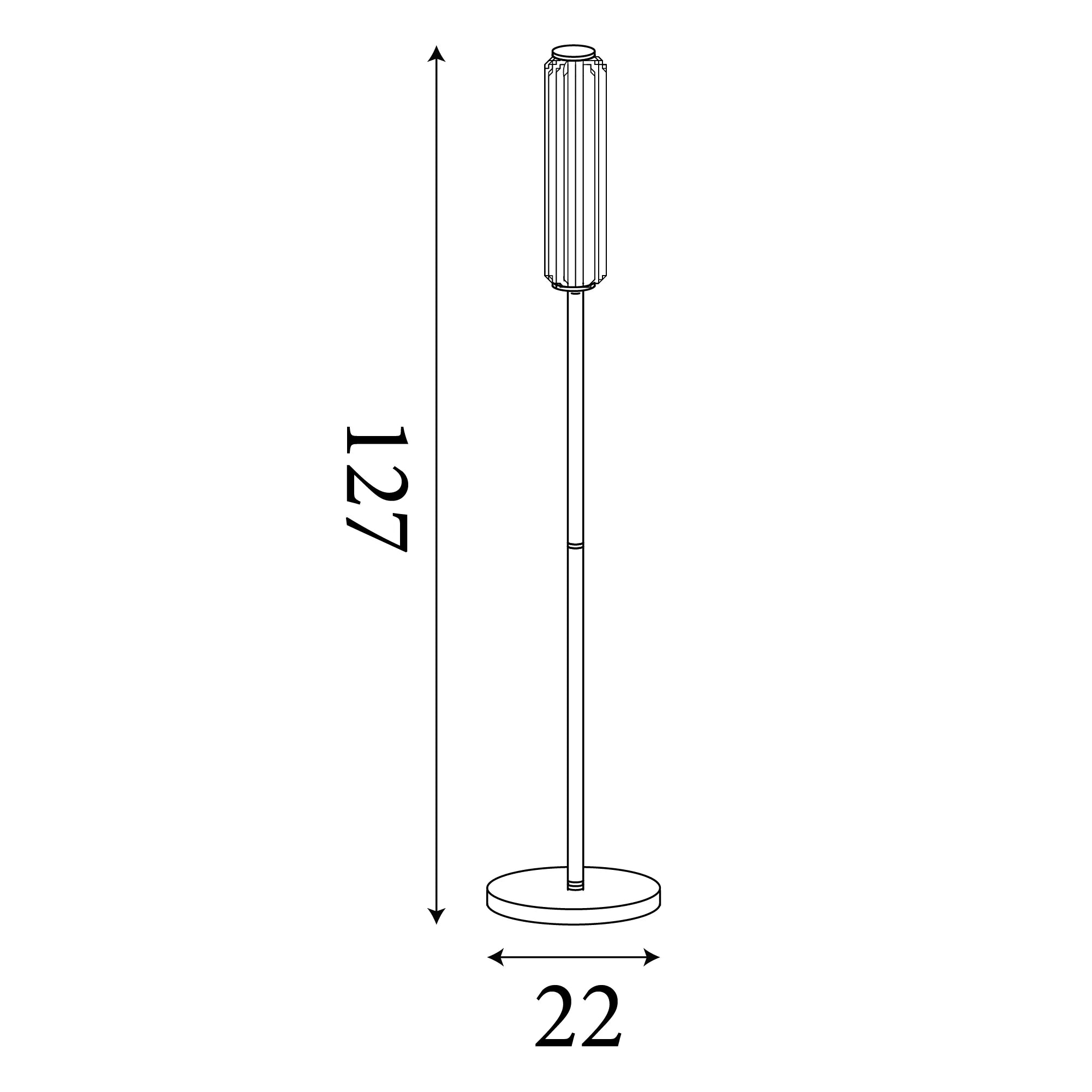 Mod LED Floor Lamp- Satin Brass Opal Acrylic & Clear