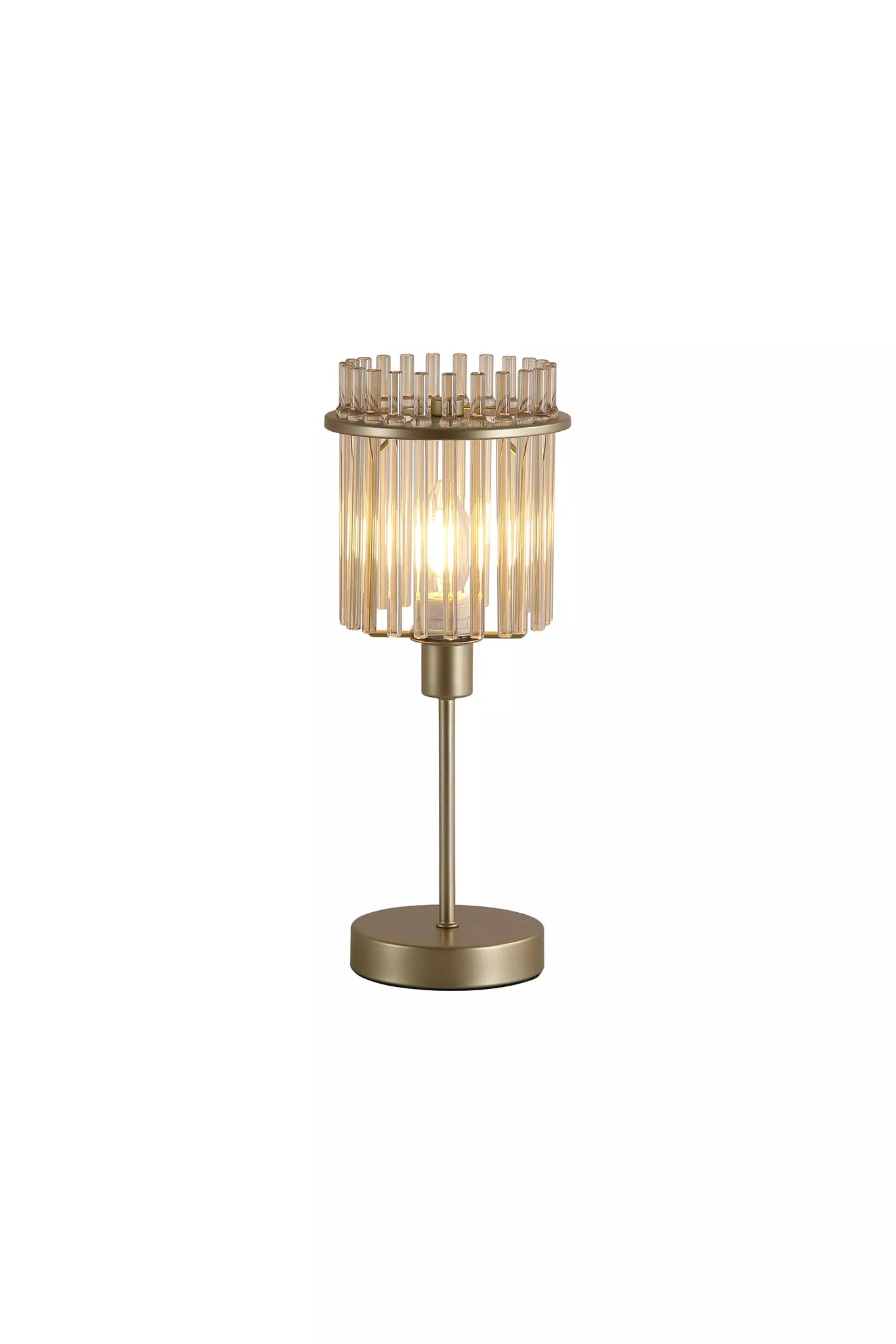 Swizzle 1Lt Table Lamp- Gold Metal & Satin Black Finish