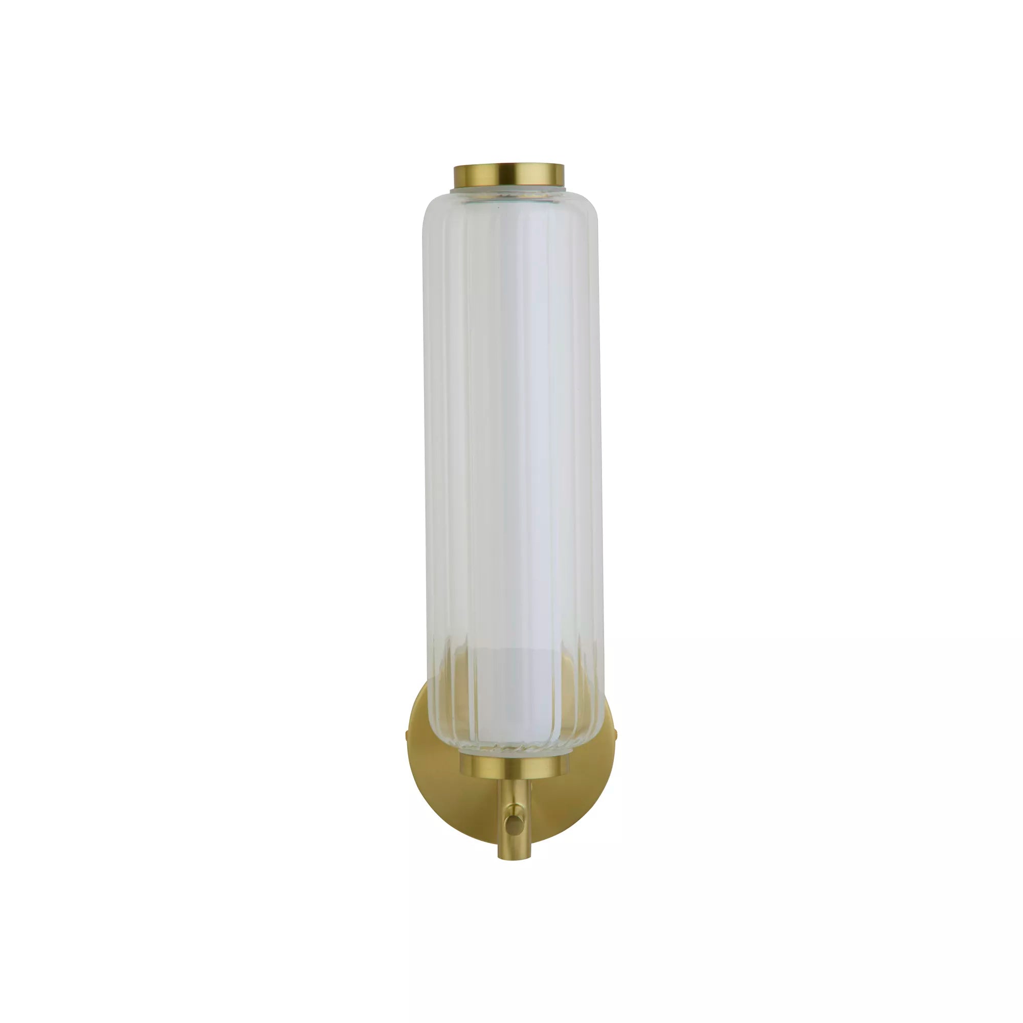 Mod LED Wall Light-  Satin Brass Metal Opal Acrylic & Clear