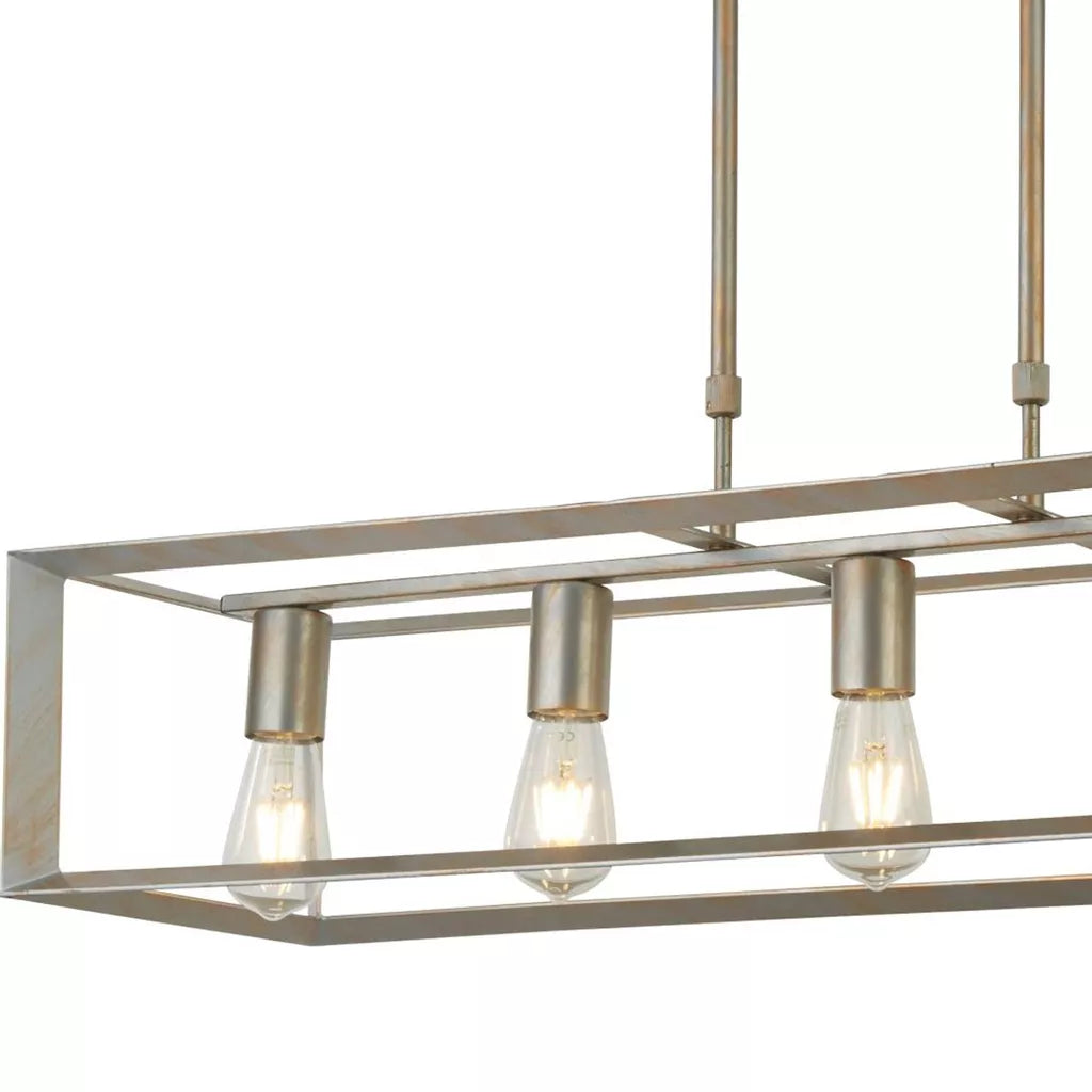 Heaton 5Lt Pendant - Brushed Gold/Silver Metal