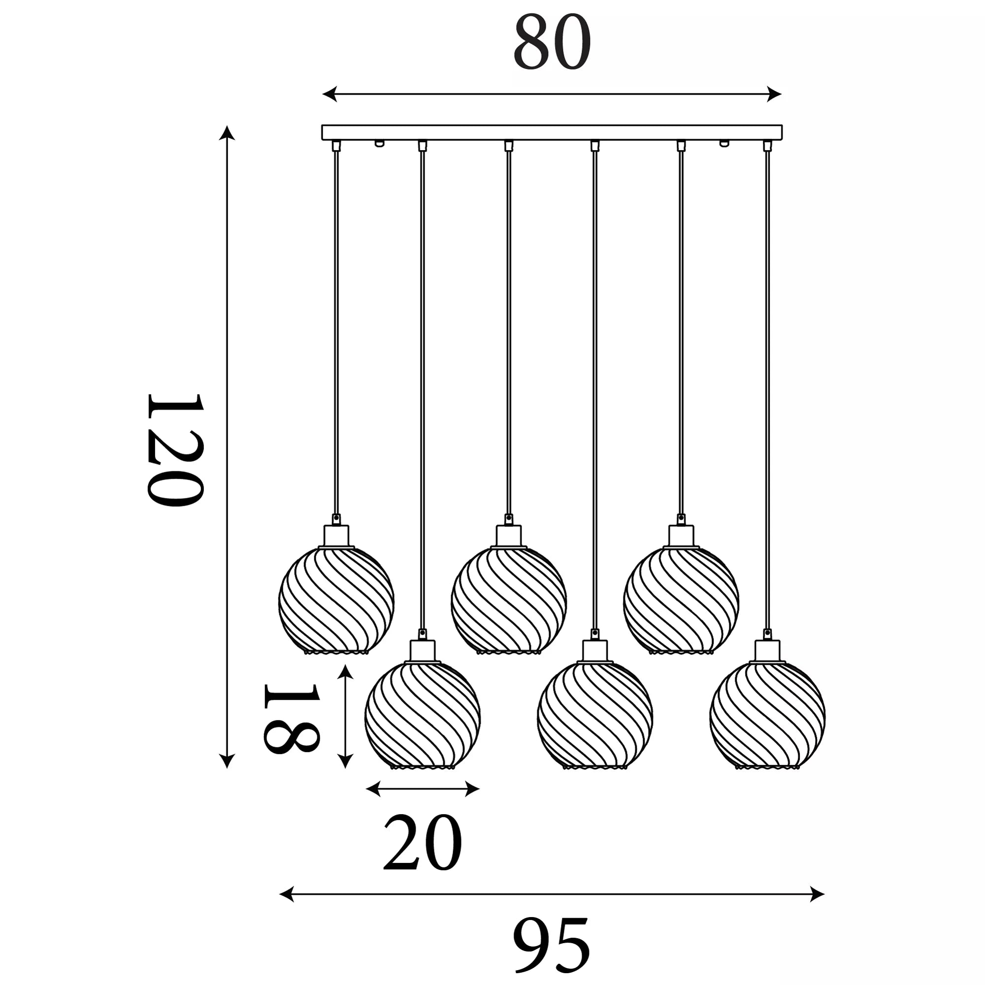 Radiance 4/6lt Bar Pendant- Various Finishes