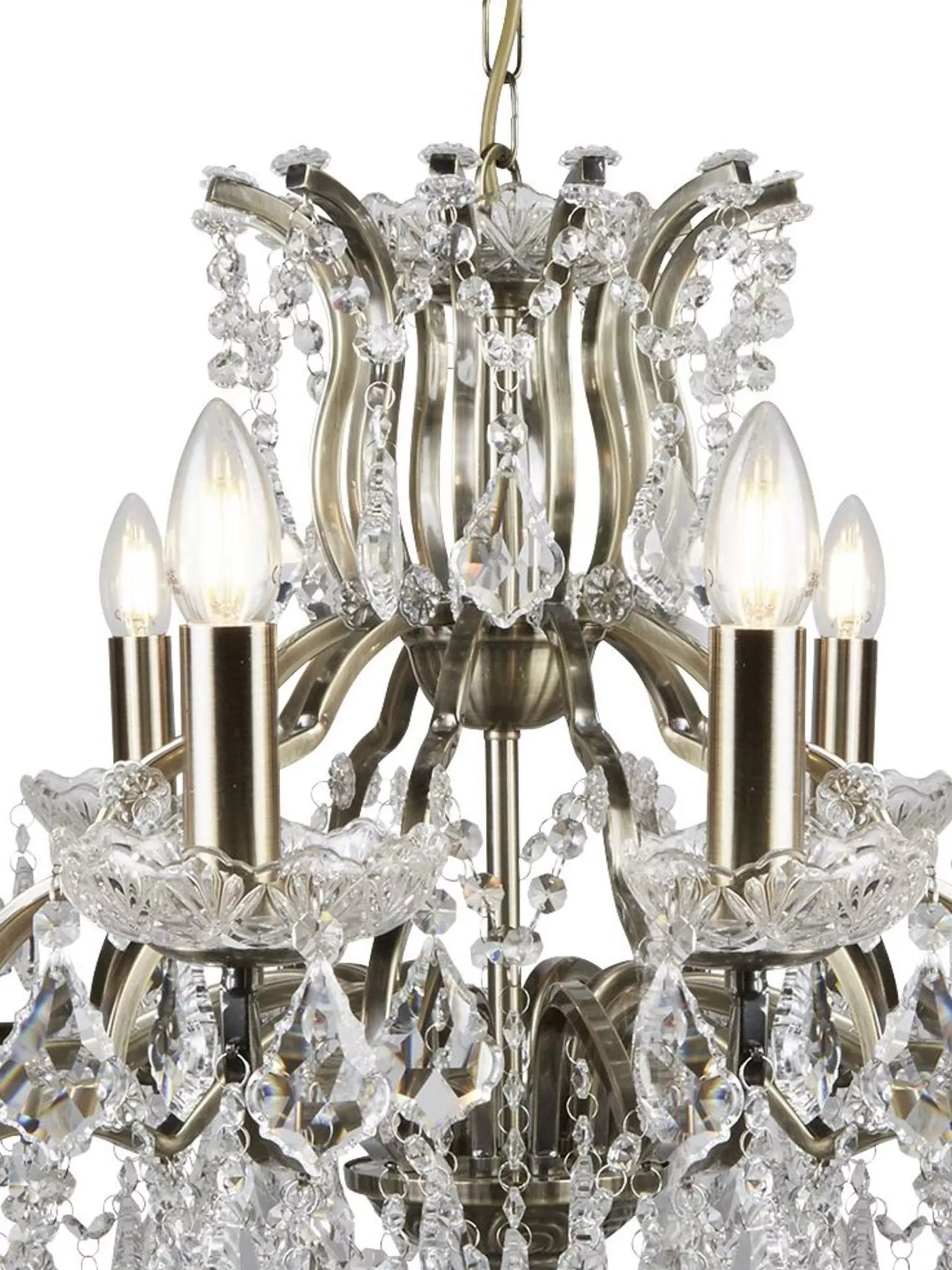 Paris 6/8/12Lt Chandelier- Antique Brass/ Satin Silver Finishes
