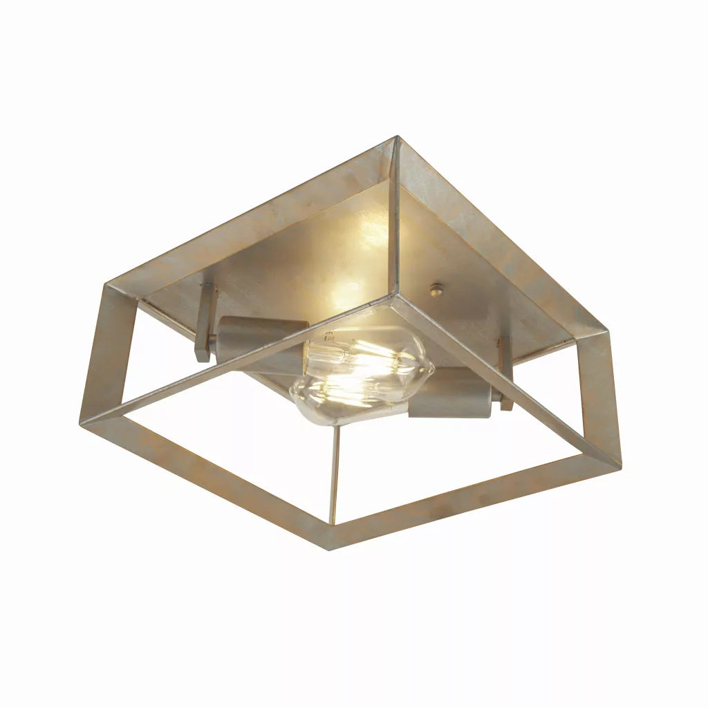 Heaton 2Lt Flush - Brushed Gold/Silver Metal