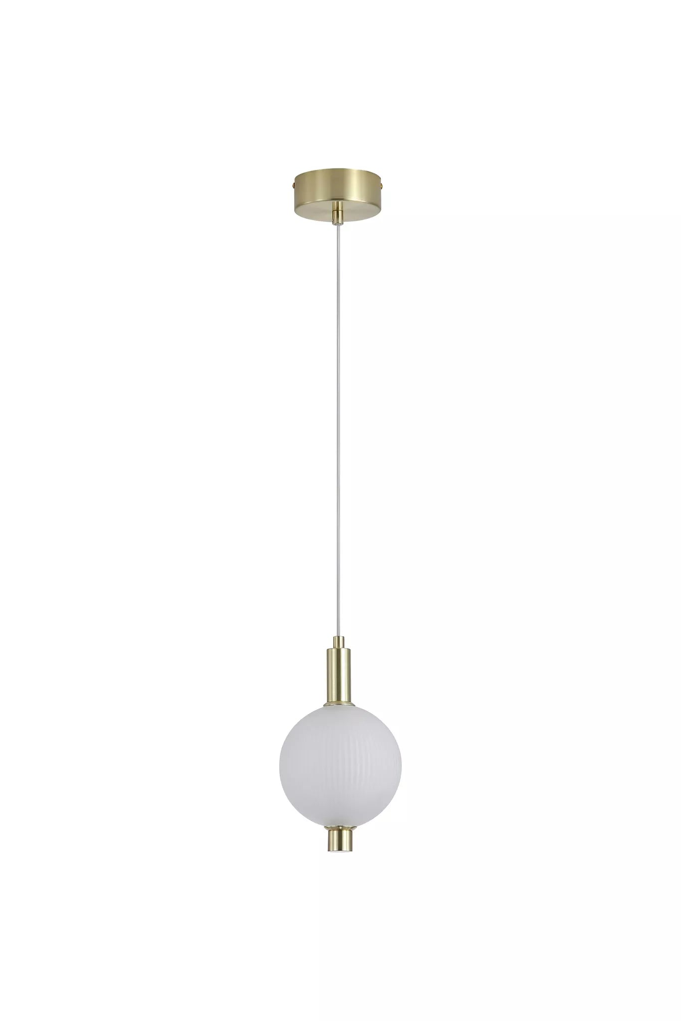 Luminique LED Pendant- Satin Brass Metal with Glass