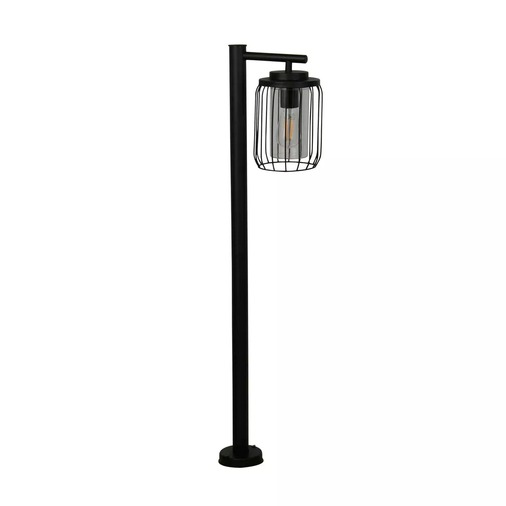 Reed 1Lt Post Light- Black Metal and PC Shade