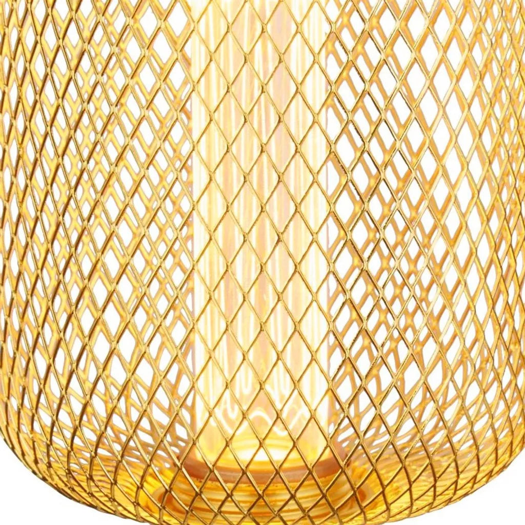 E27 LED Drum Mesh Lamp- Black/ Gold Finishes