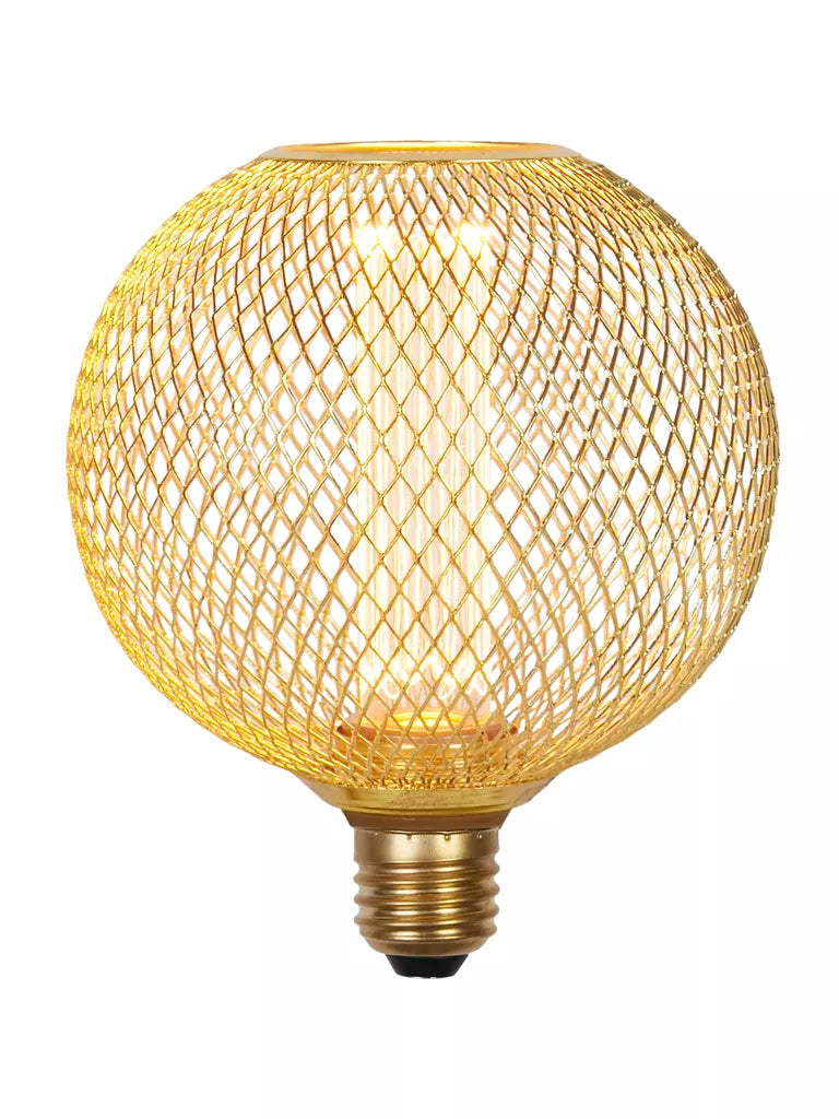 E27 Globe Mesh Lamp- Gold/ Black Finishes
