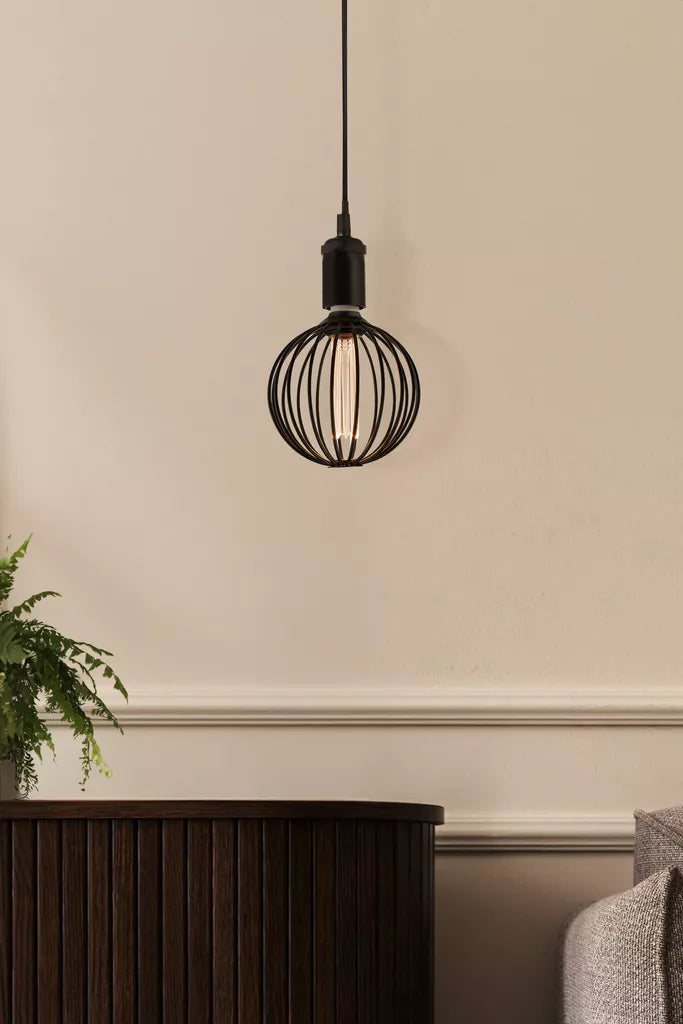 E27 Globe Wire Lamp- Gold/ Black Finishes