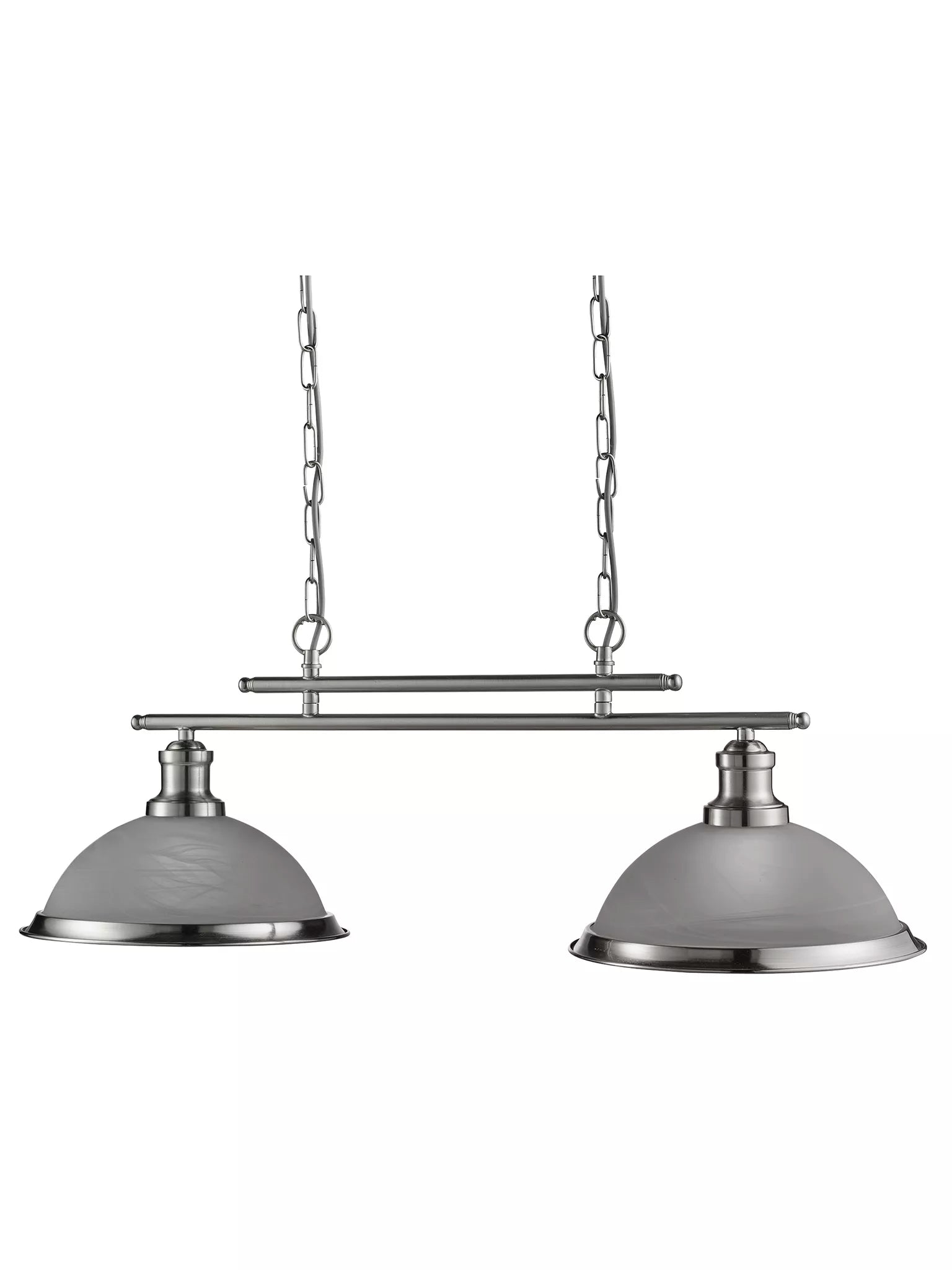 Bistro 2/3Lt Bar Pendant - Antique Brass/Chrome & Acid Glass