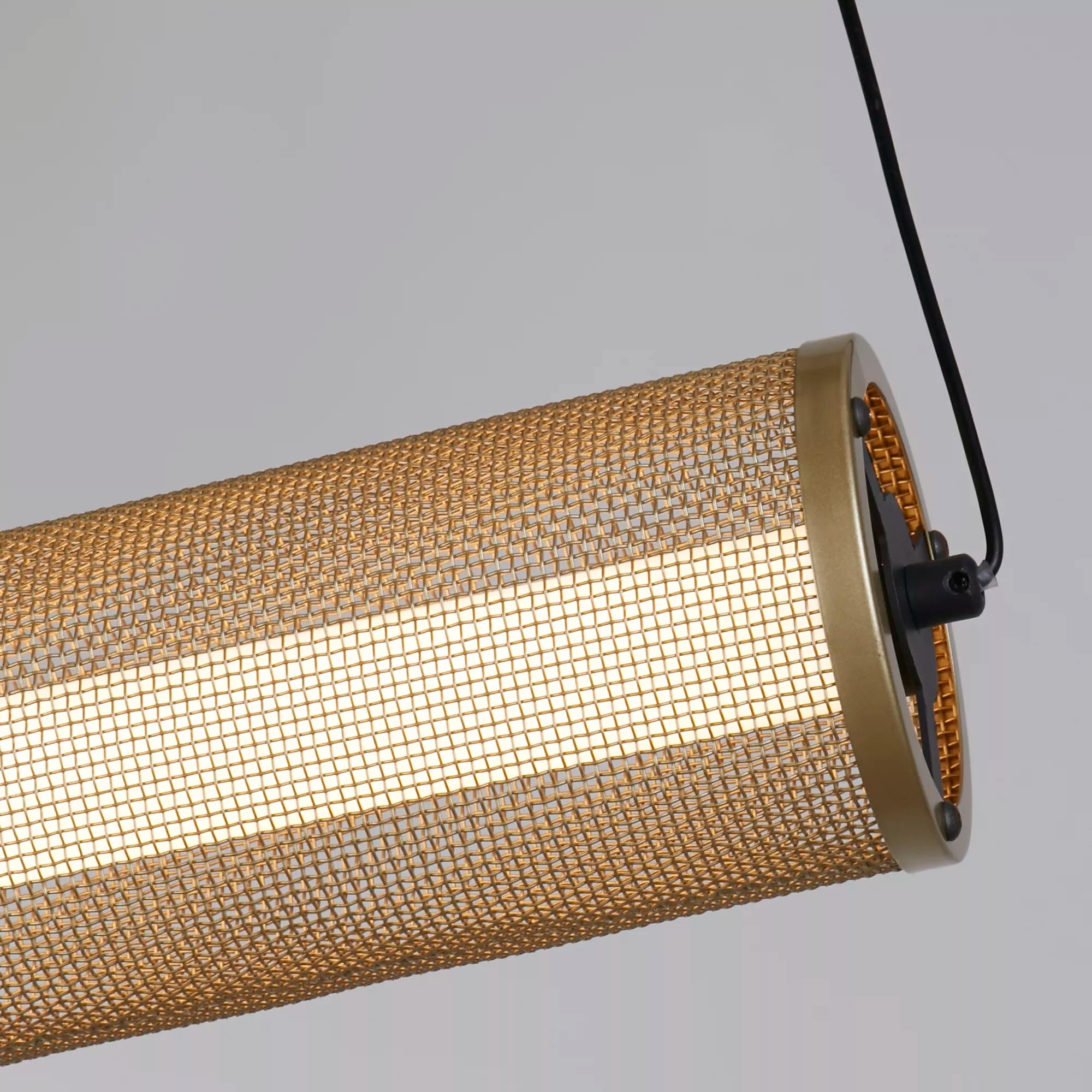 Thread LED Pendant Gold Mesh and Matt Black
