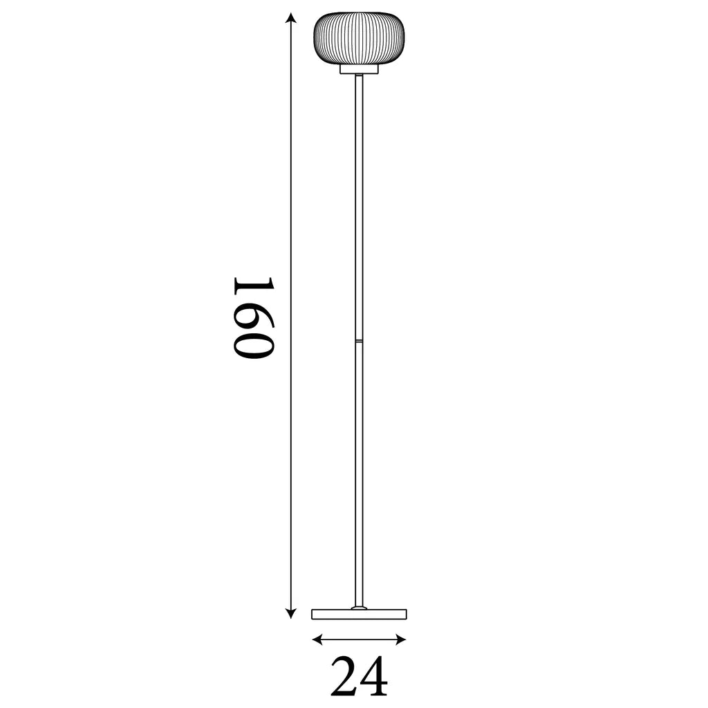 Lumina Floor Lamp - Black Metal & Opal Ribbed Glass