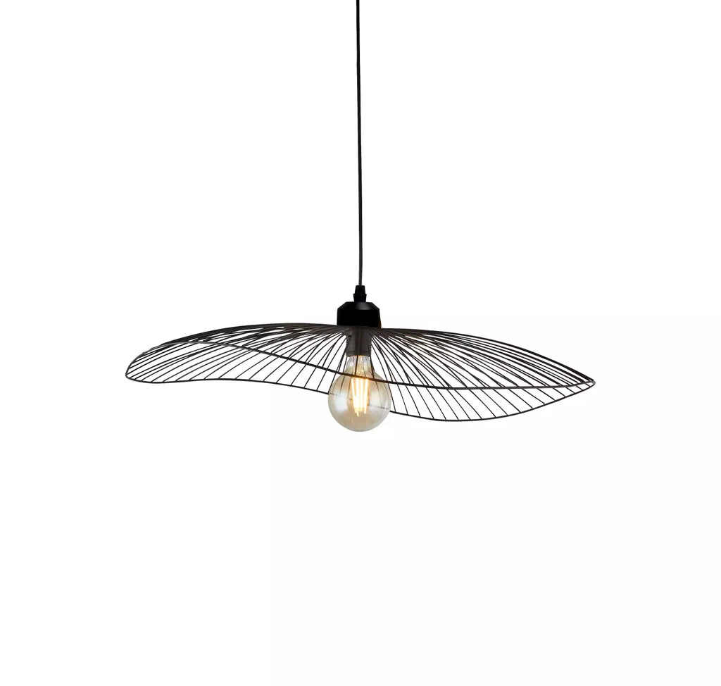 Wave Pendant Convertible to Flush- Black/ Gold Finish
