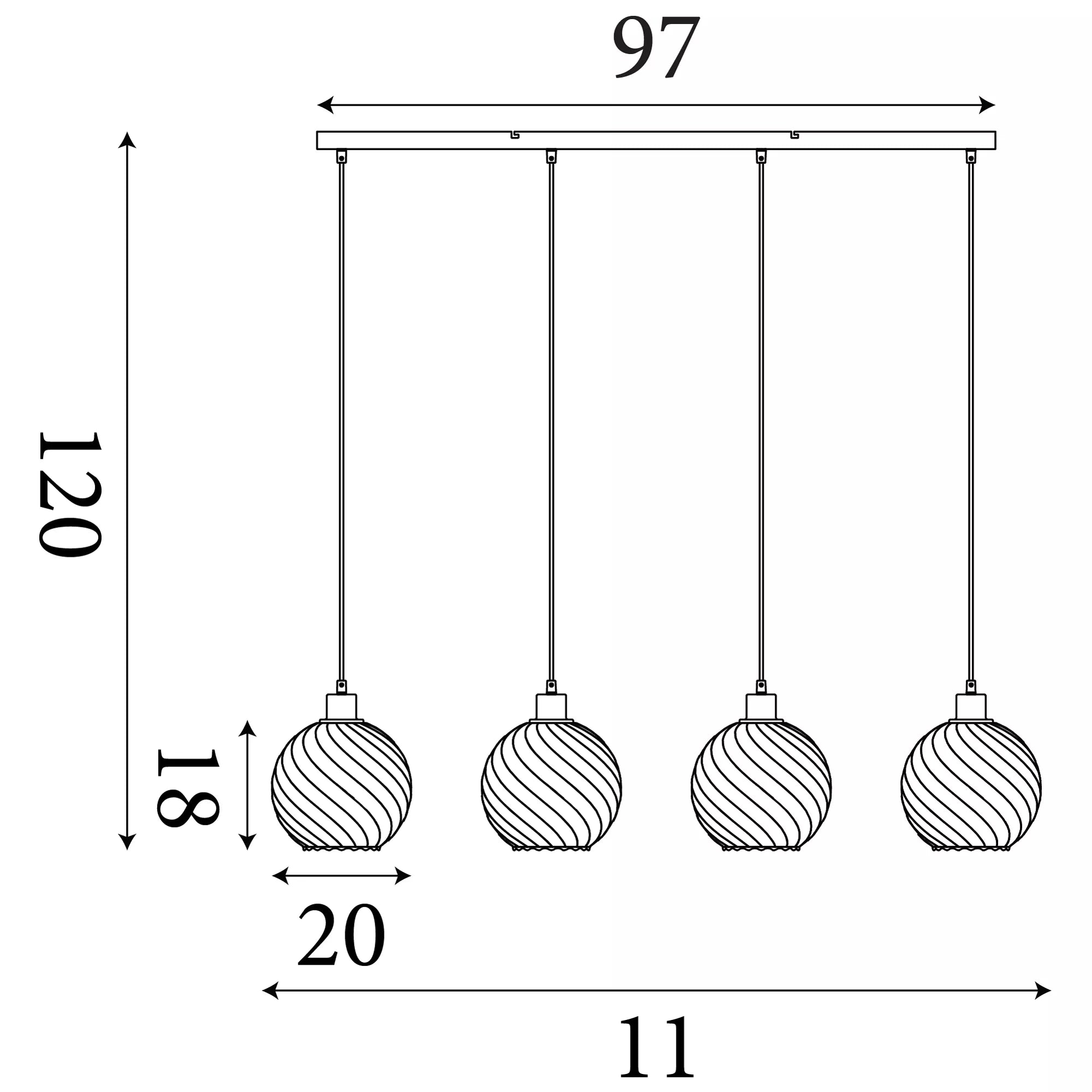 Radiance 4/6lt Bar Pendant- Various Finishes