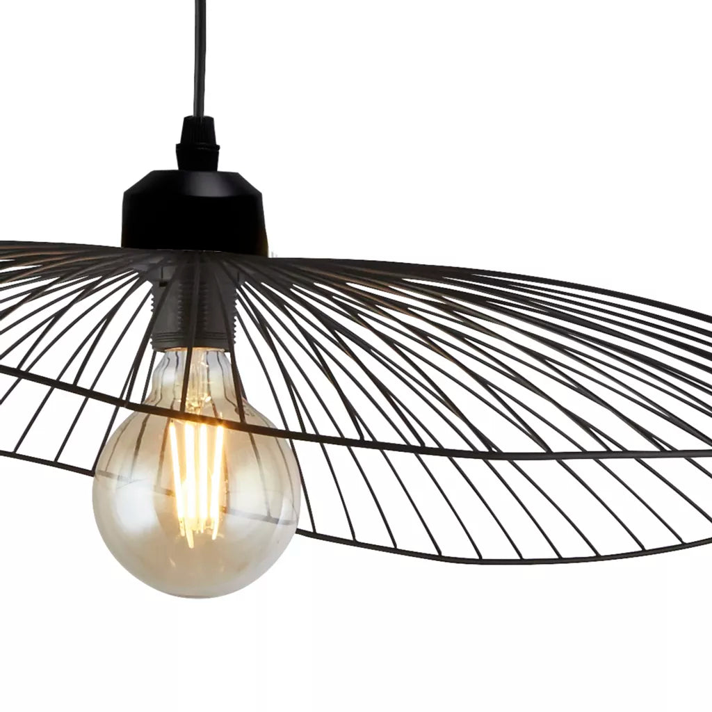 Wave Pendant Convertible to Flush- Black/ Gold Finish