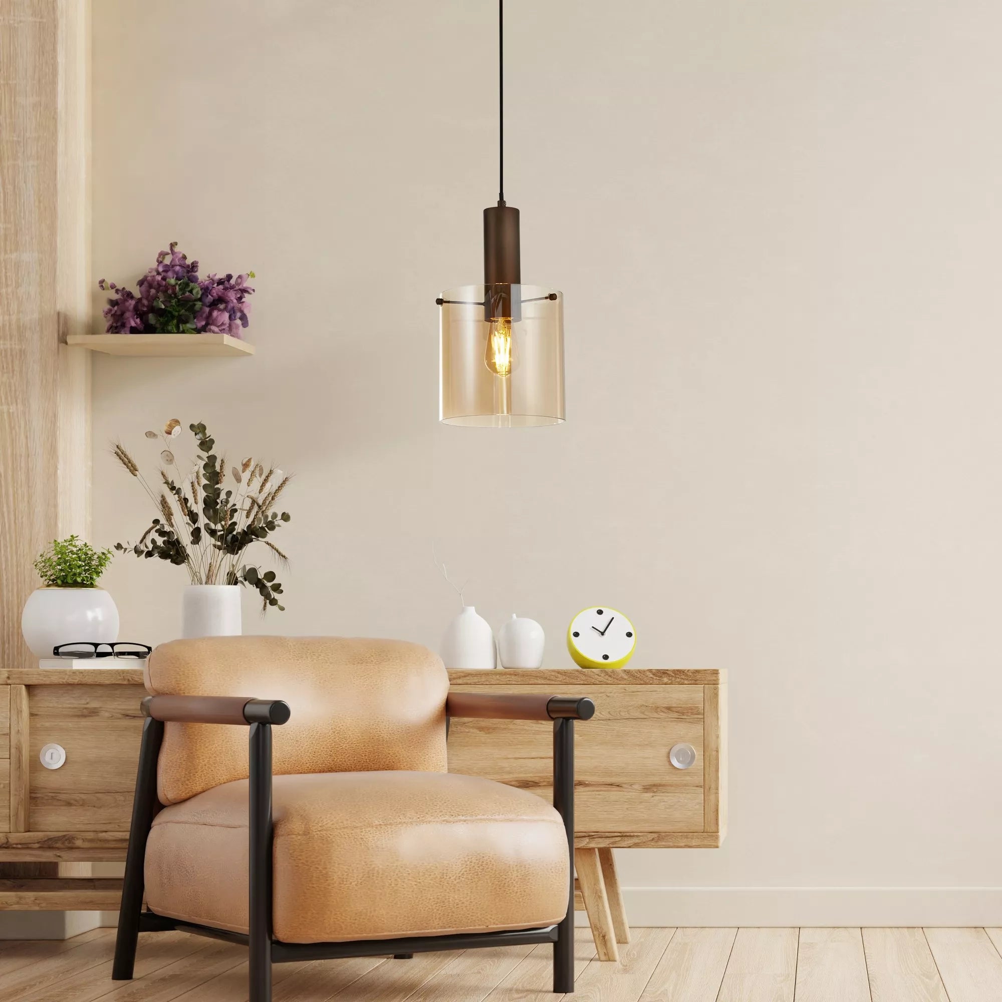 Sweden Pendant - Matt Black / Mocha Finish