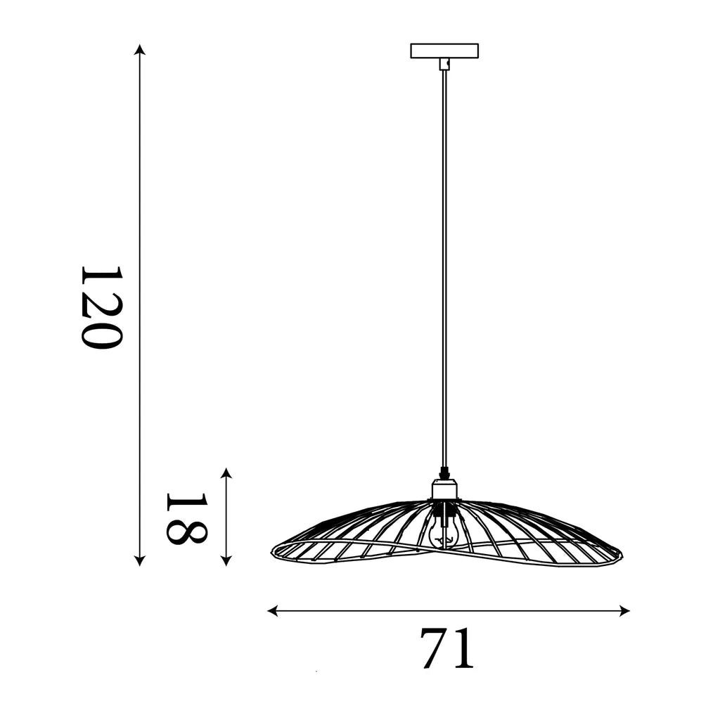 Wave Pendant Convertible to Flush- Black/ Gold Finish