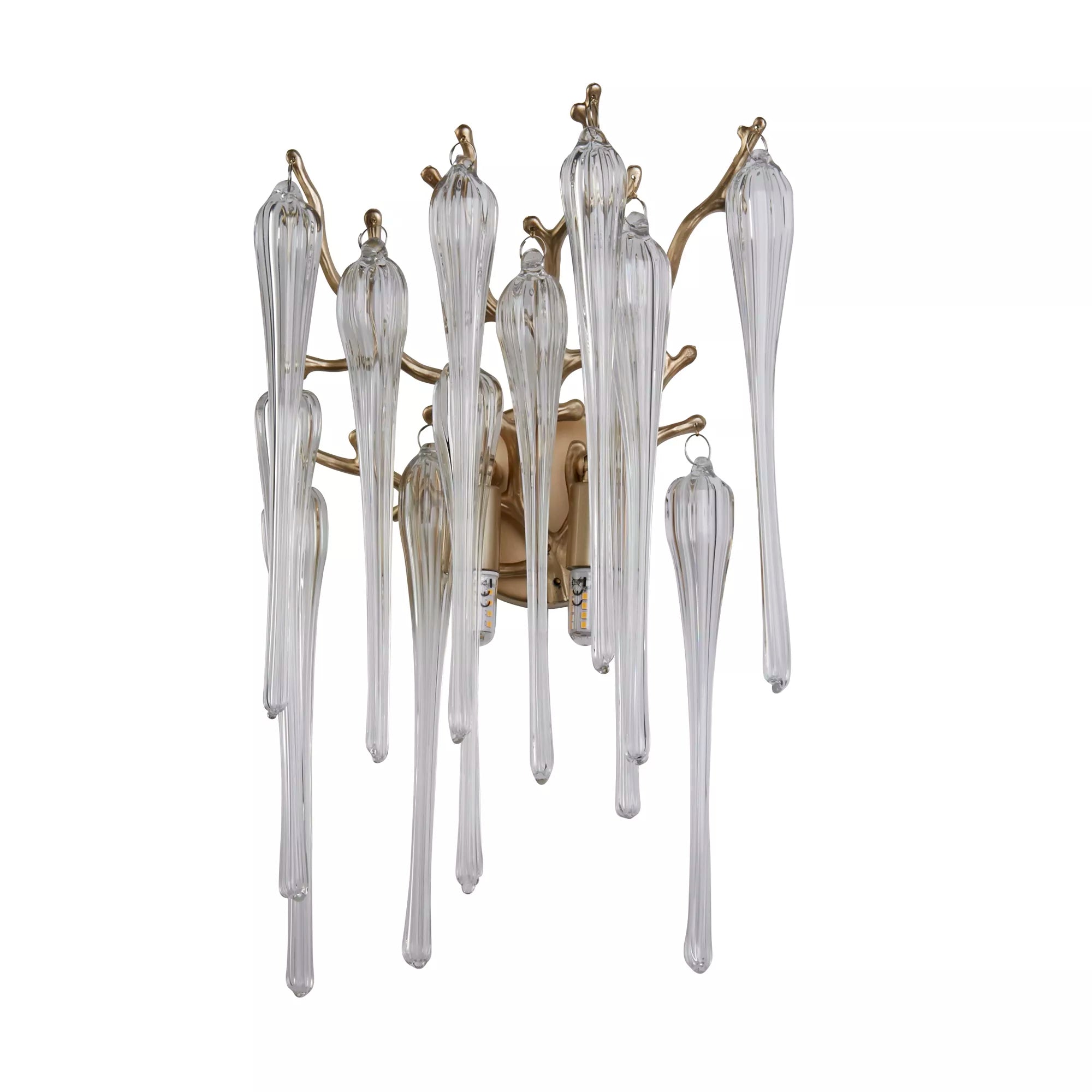 Heritage 2Lt Wall Light- Gold Metal and Clear Glass Drops