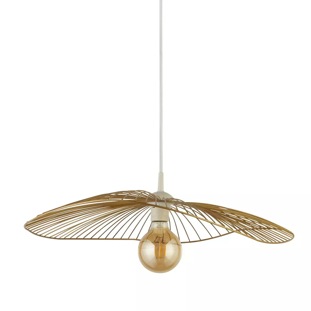 Wave Pendant Convertible to Flush- Black/ Gold Finish