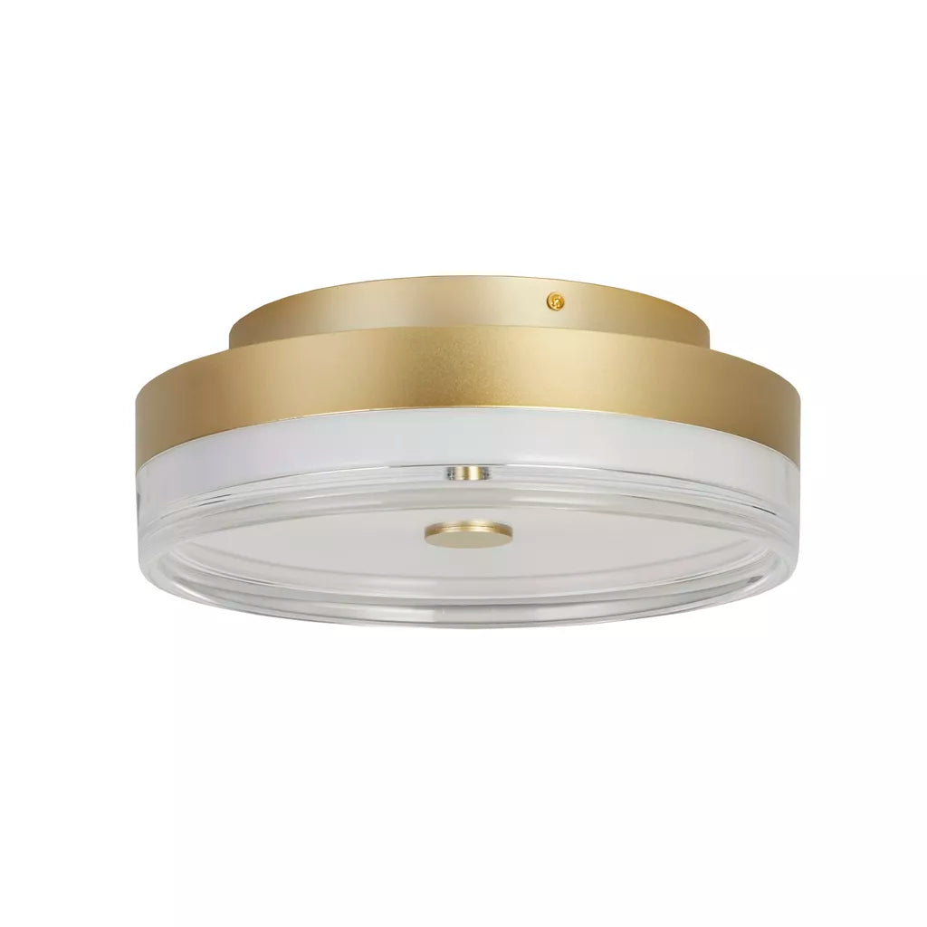 Cyprus LED Flush Light- Gold/ Black Metal and Clear Acrylic