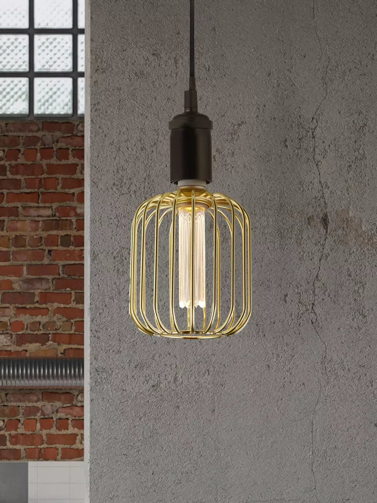 E27 LED Drum Lamp- Black/ Gold Finishes