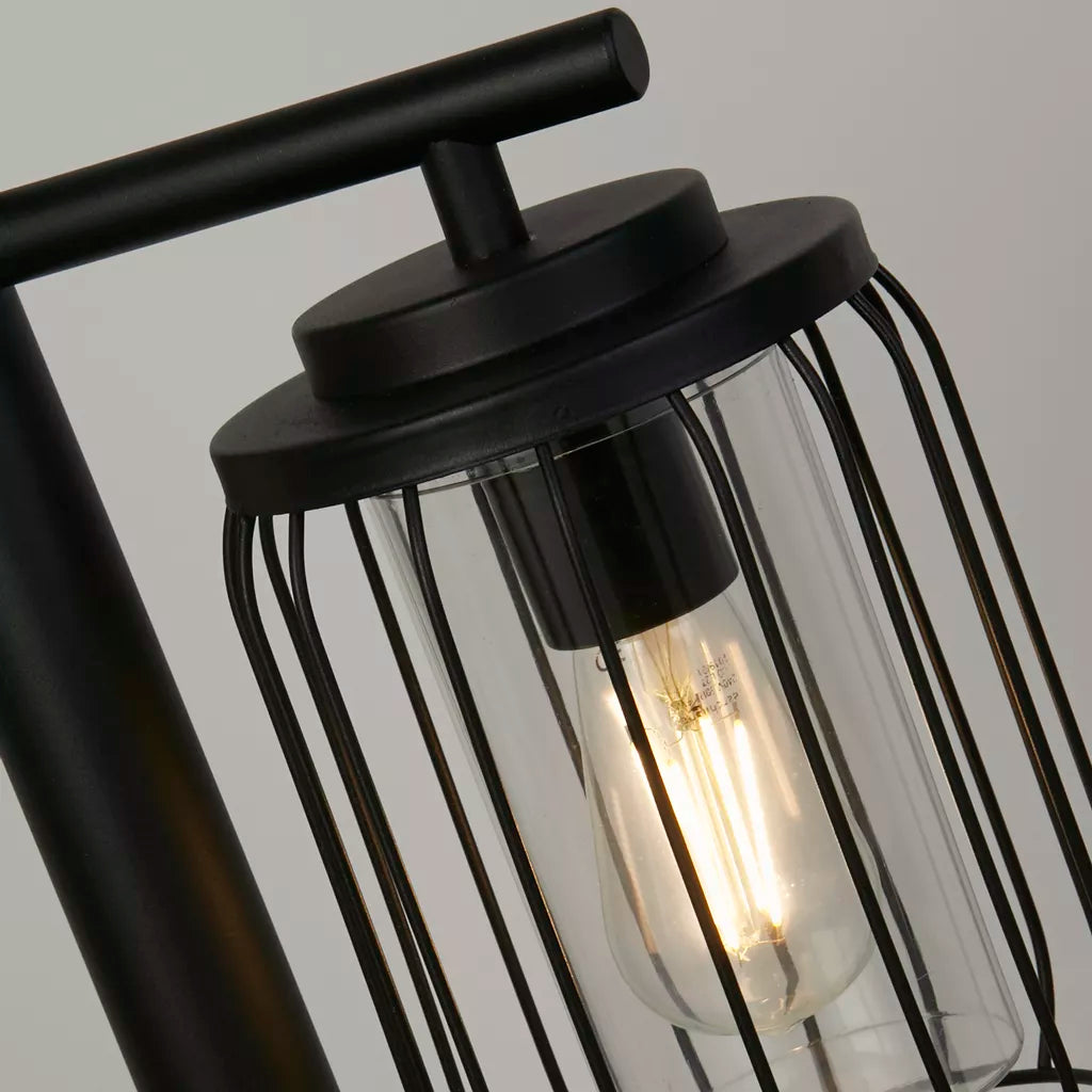 Reed 1Lt Post Light- Black Metal and PC Shade
