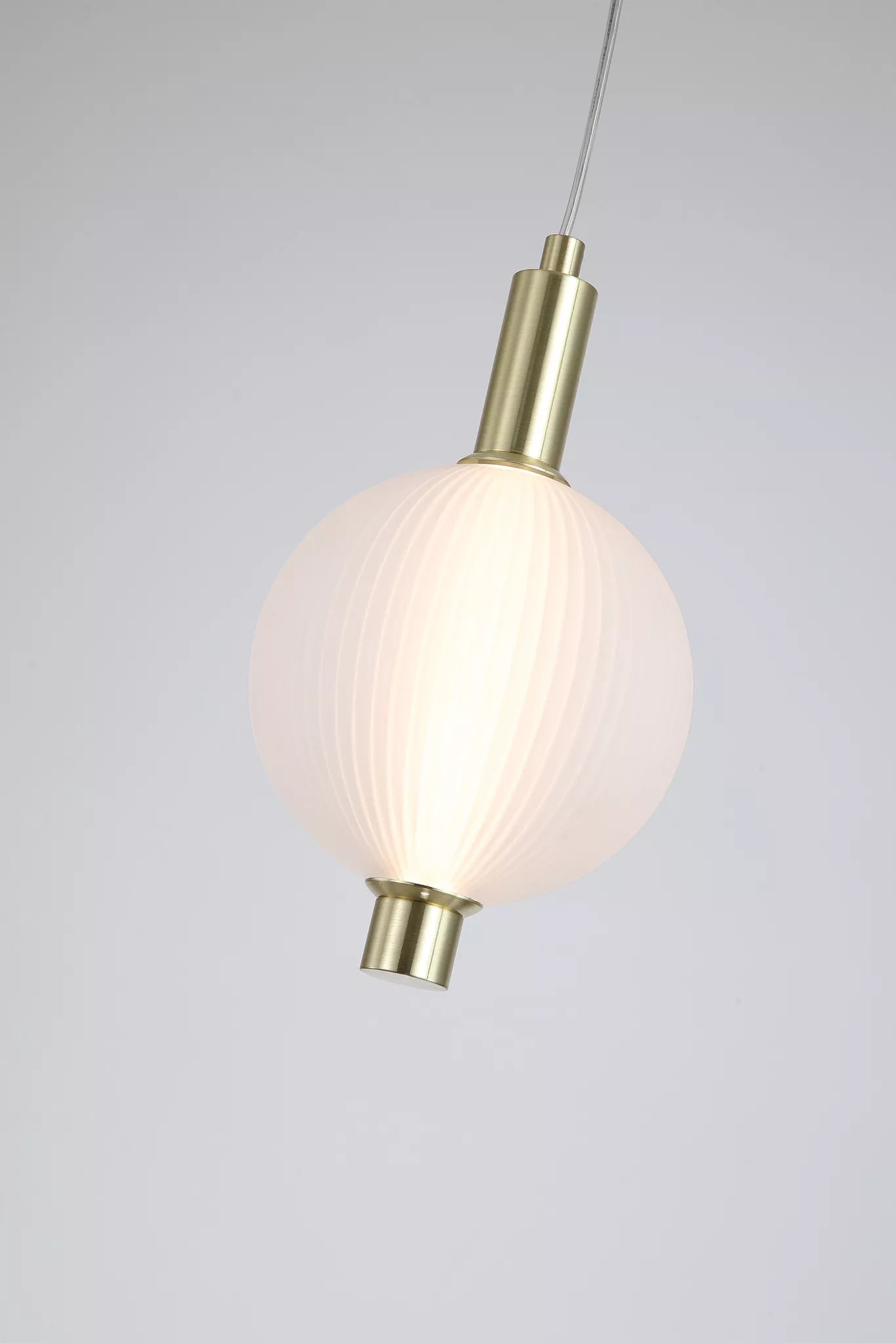Luminique LED Pendant- Satin Brass Metal with Glass