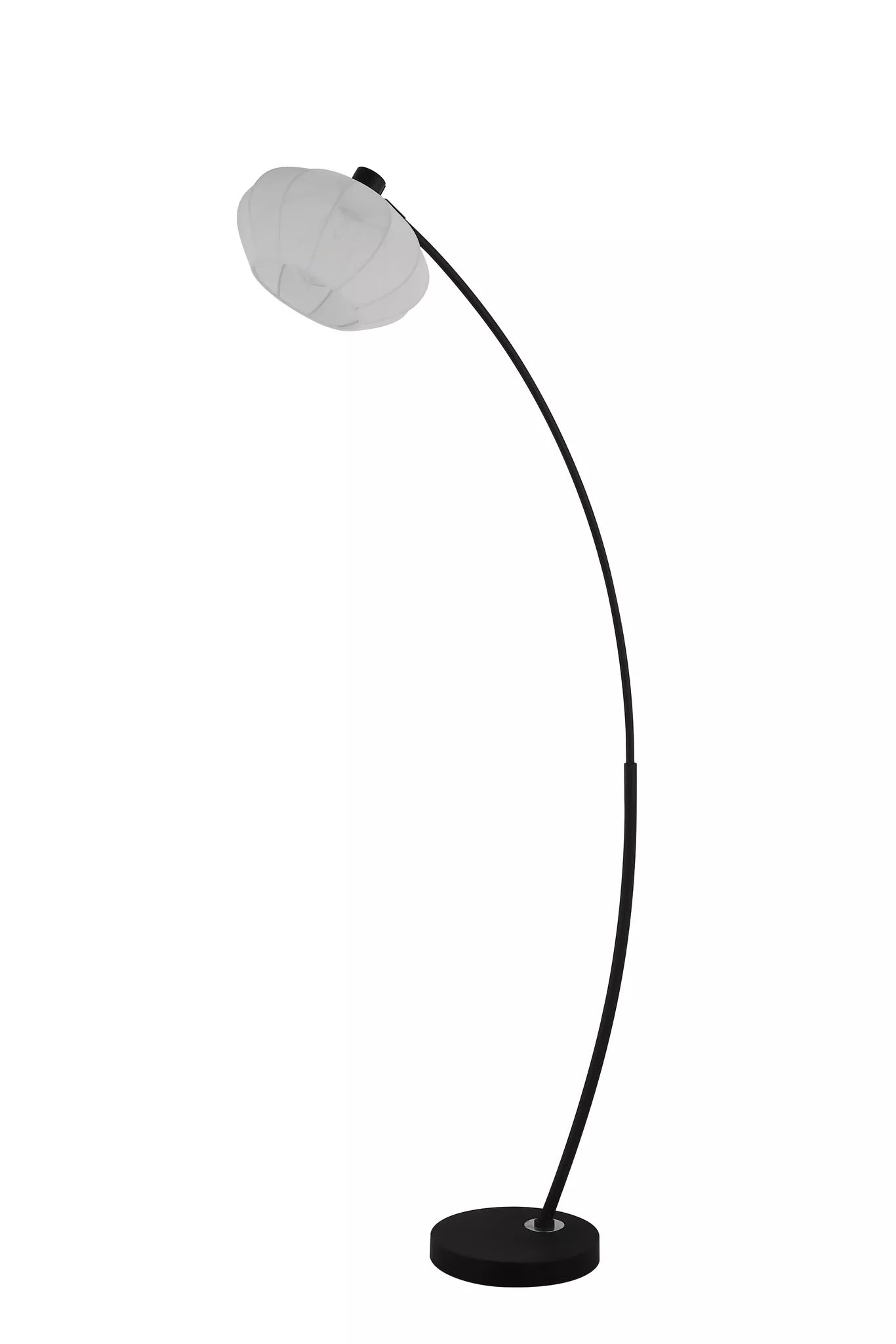 Radiant 1Lt Floor Lamp- Black Metal with Soft Fabric Shade