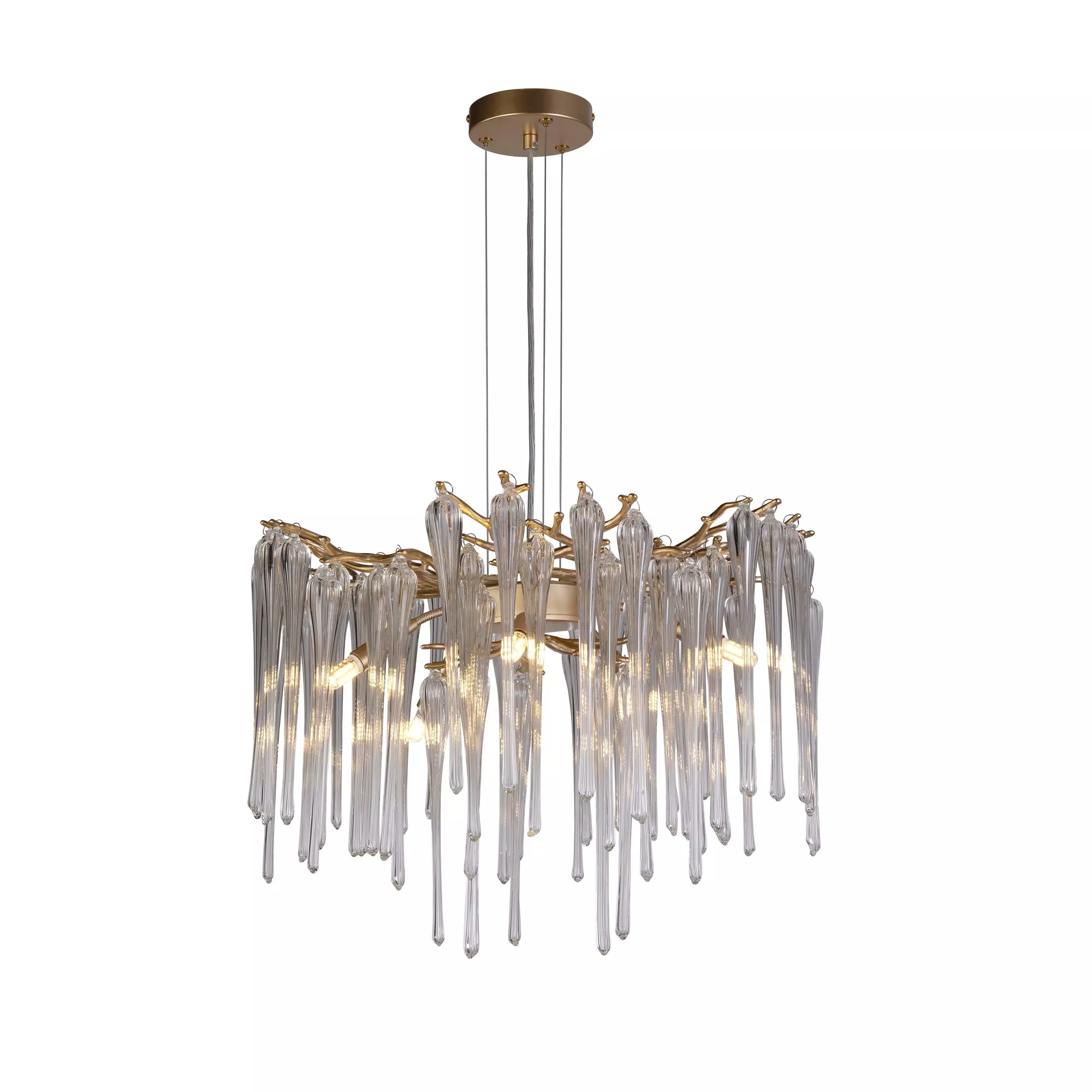 Heritage 5Lt Chandelier- Gold Metal and Clear Glass Drops