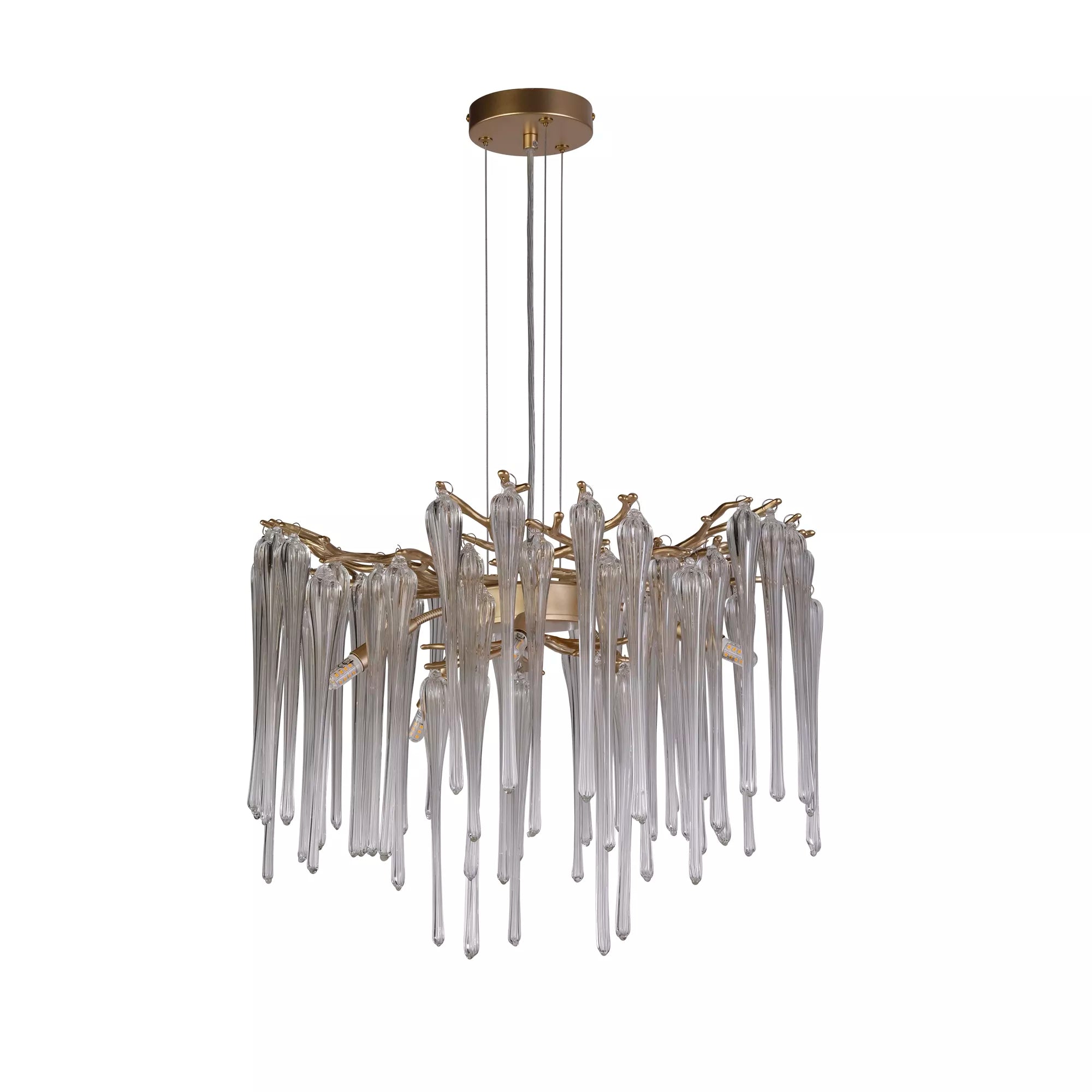 Heritage 5Lt Chandelier- Gold Metal and Clear Glass Drops
