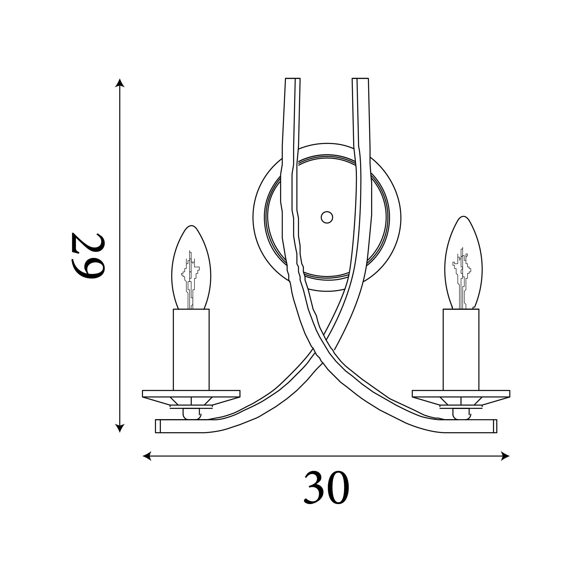 Ascona Twin Wall Light- Fitting Colours